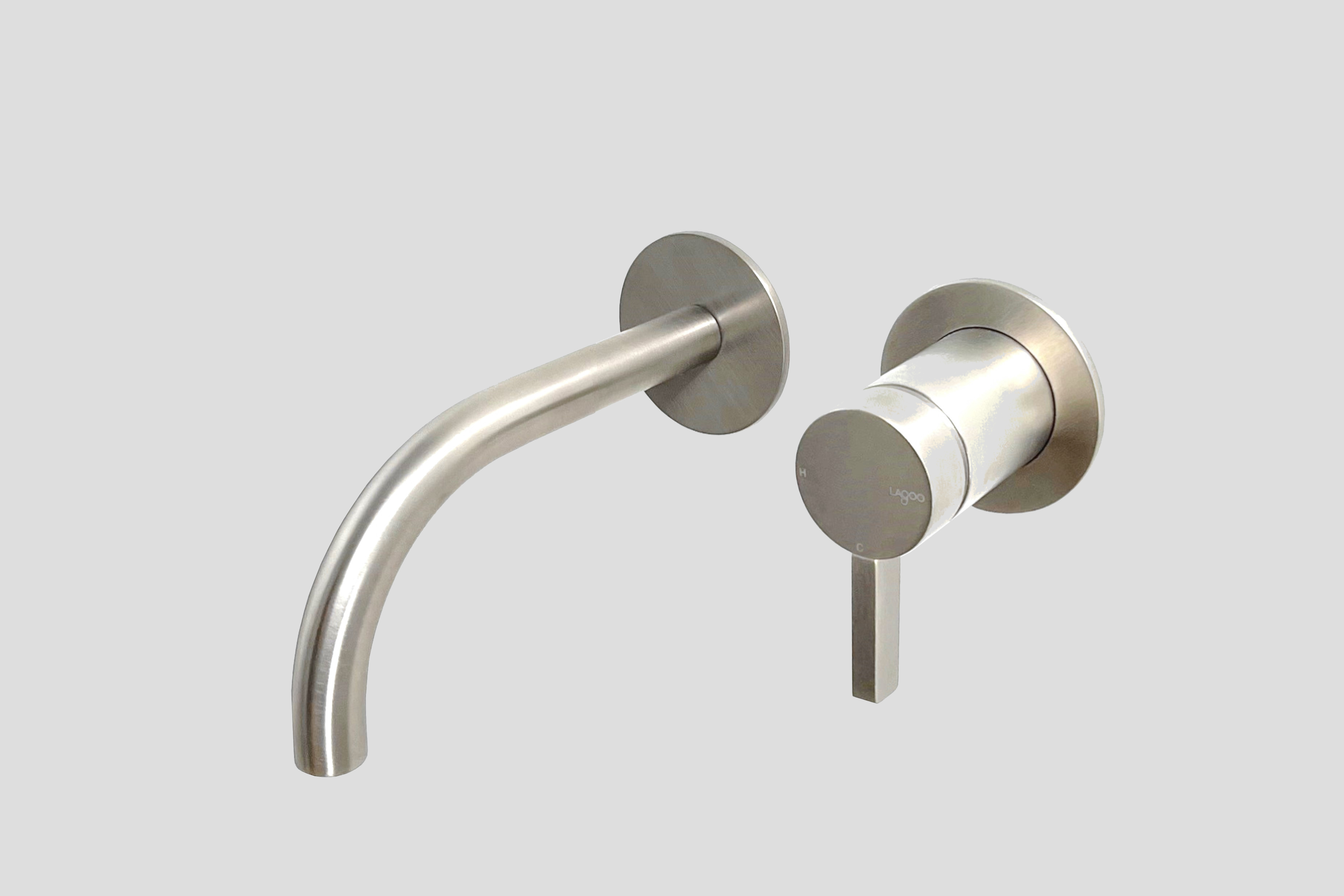 Lagoo Como Inbouw wastafelmengkraan afbouwdeel m. uitloop 19 cm CM1200-19BN Brushed Nickel