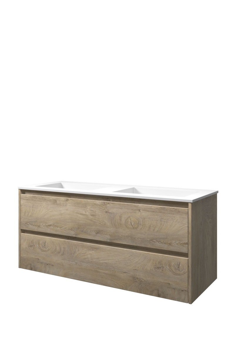 Proline set polystone Elegant wast. z. krgt. en onderk. sym. AMWB120D0RO Raw oak/Mat wit H540xB1200xD460