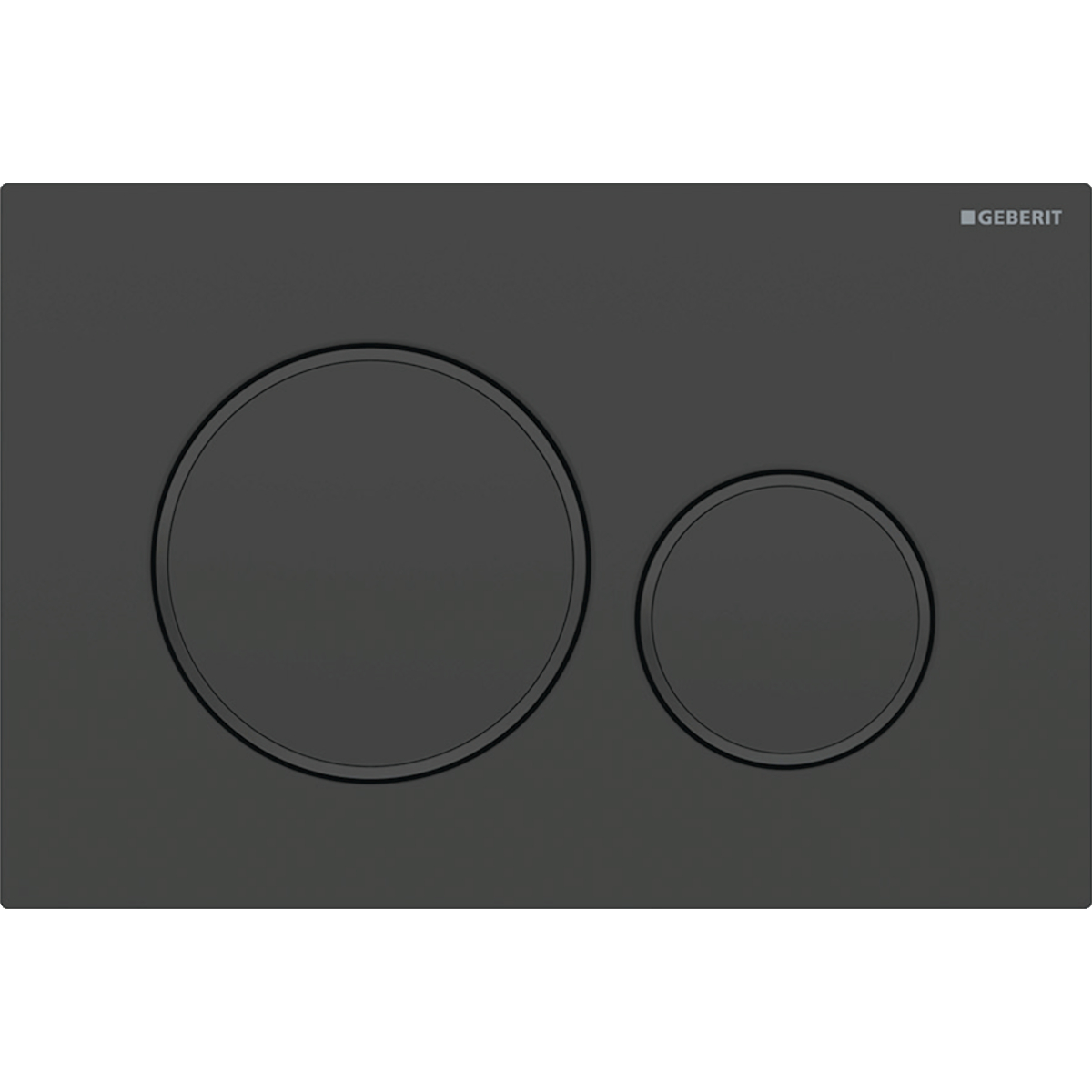 Geberit Sigma20 bedieningsplaat 2- toets round matzwart - zwart - matzwart 115.882.16.1