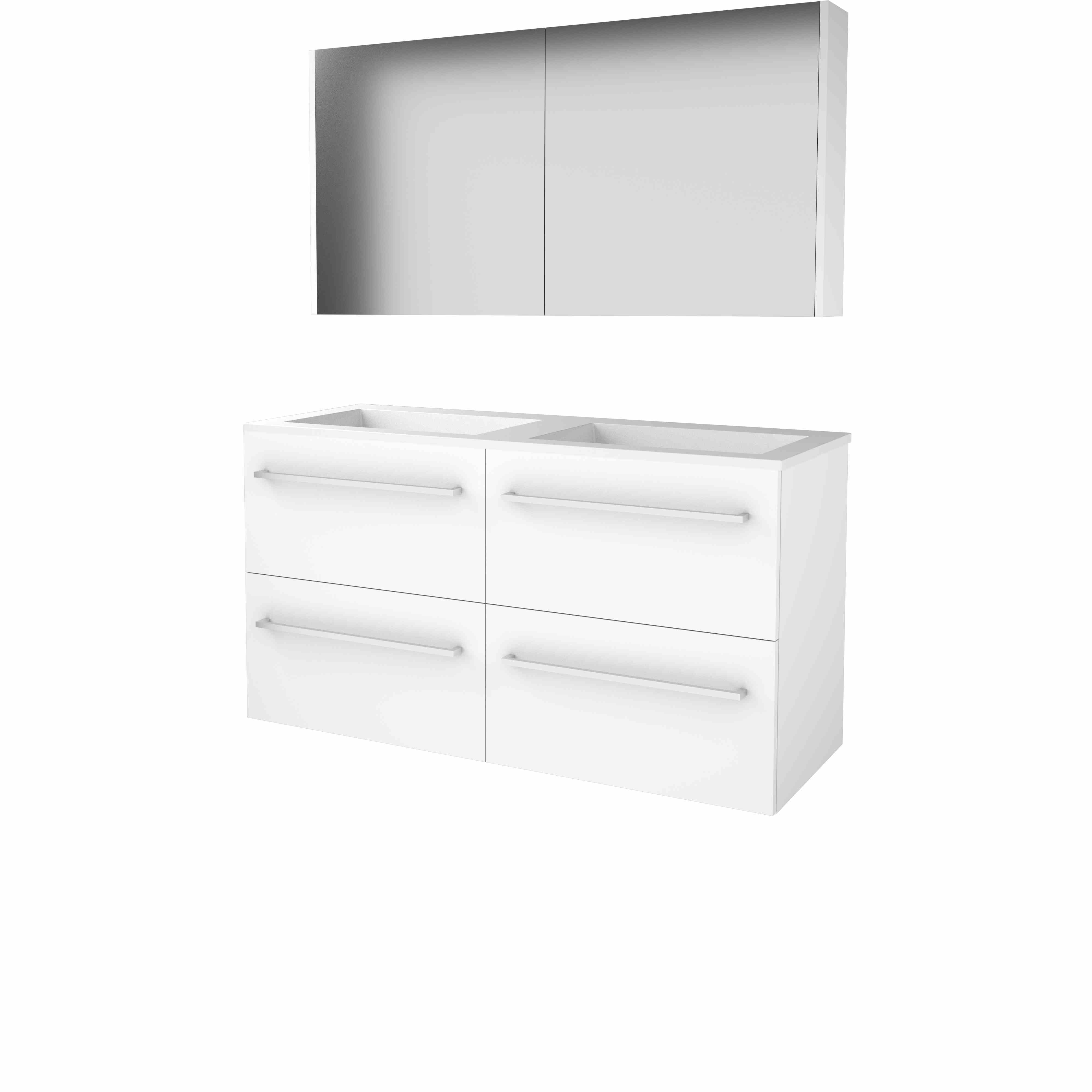 Basic Comfort 46 set 120x46cm met gr. 4 la Acryl wast. 0 krgt. incl. kast C46GR120A0IW Ice White