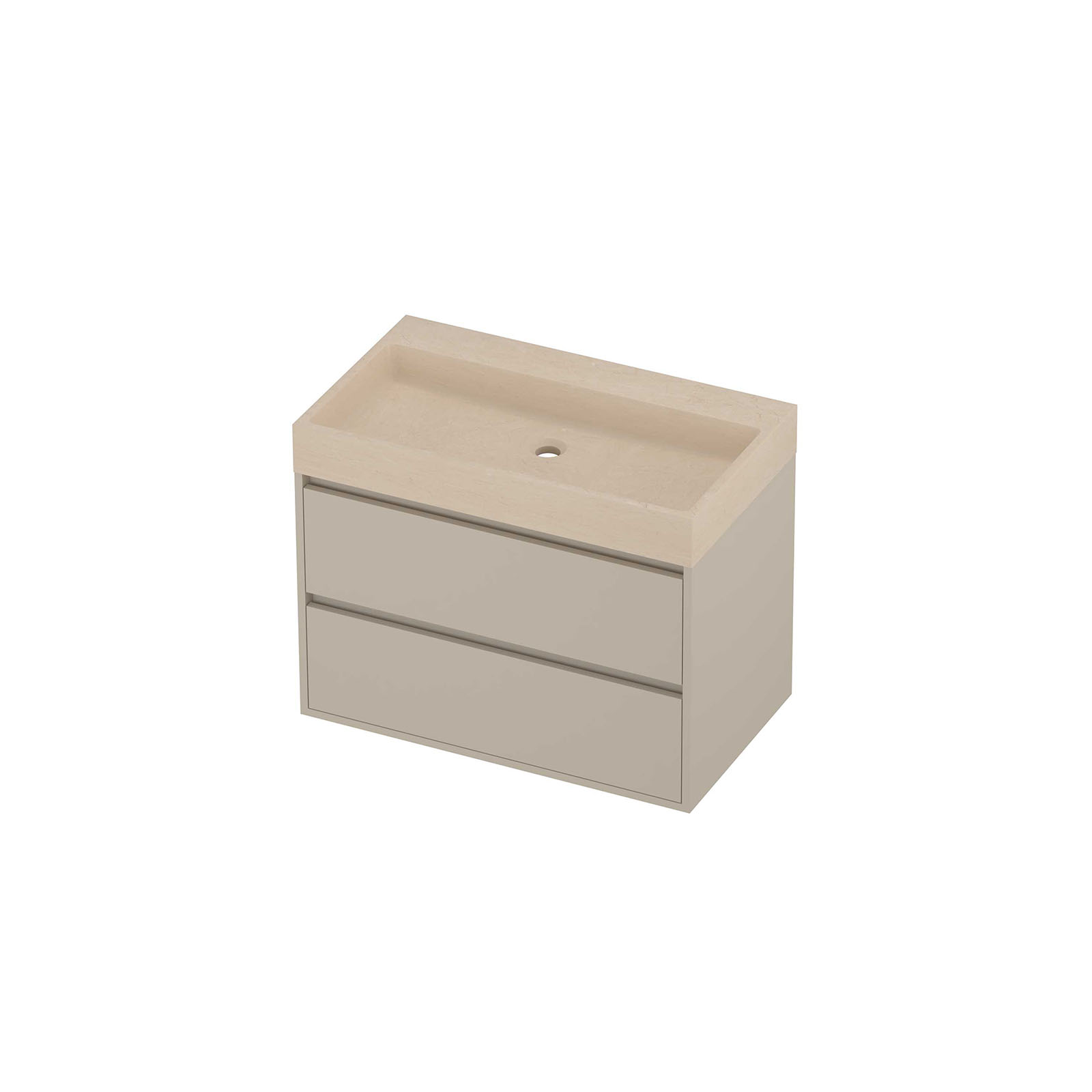 Proline Set hardsteen Loft wast. z. krgt. en onderk. greepl. 2 la sym. in kader ESSE800SL Sand stone/Soft linen 80x46x62
