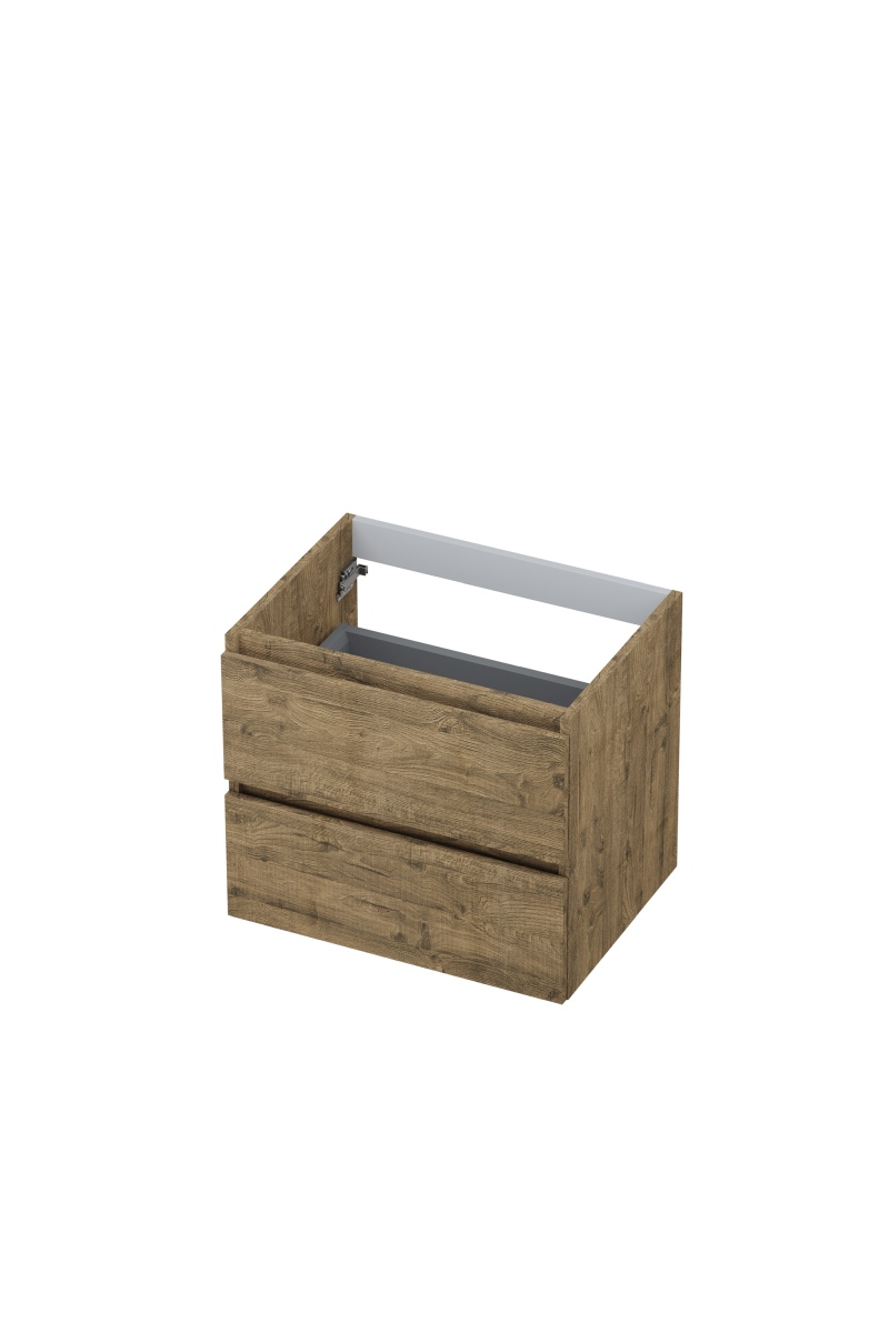 INK onderk. 2 laden greepl. met houten keerlijst 1257103 Naturel eiken H520xB600xD450