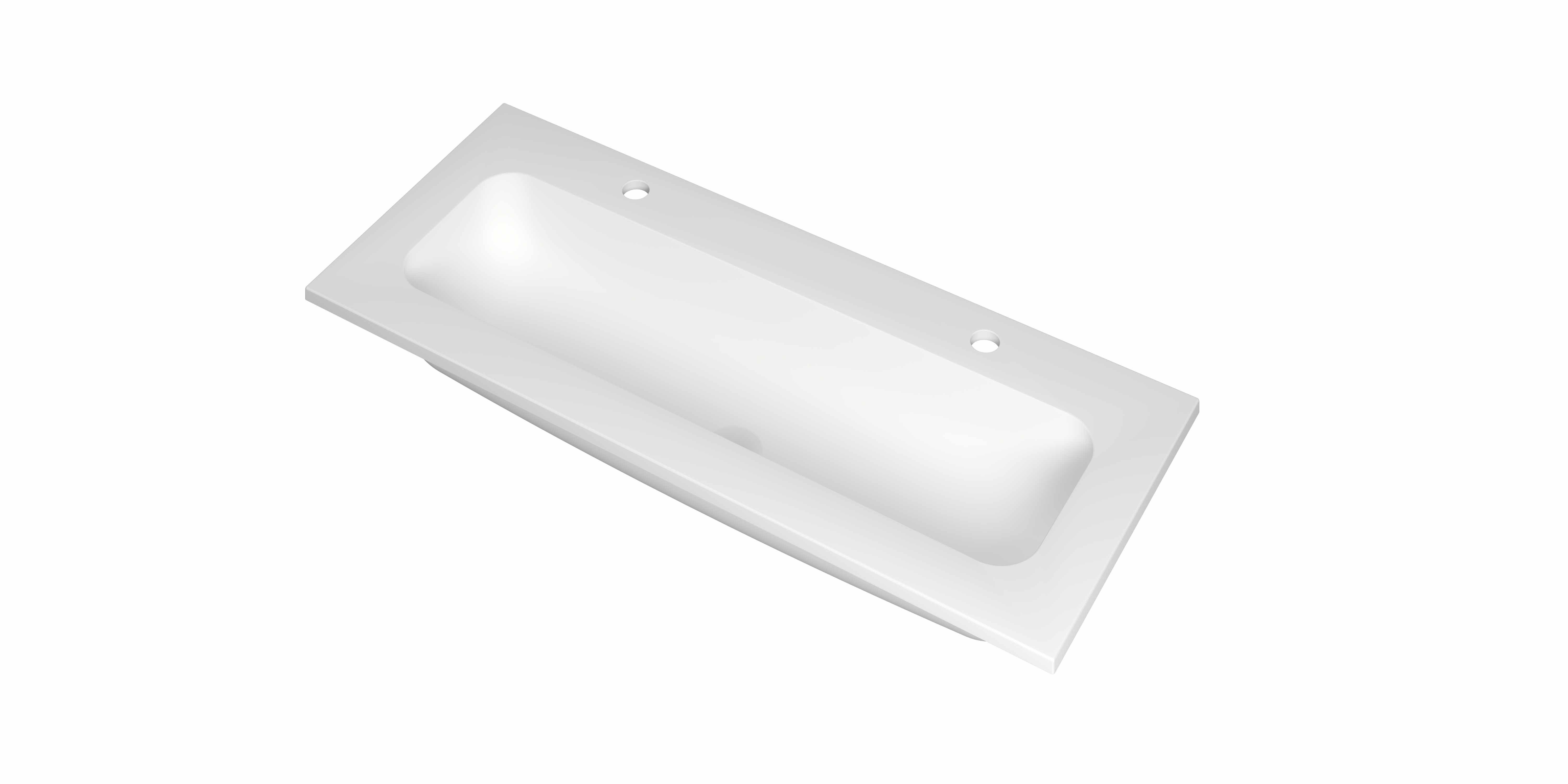 INK Reflekt wast. polystone centraal met 2 krgt. 3407722 Mat wit 1000x400x15