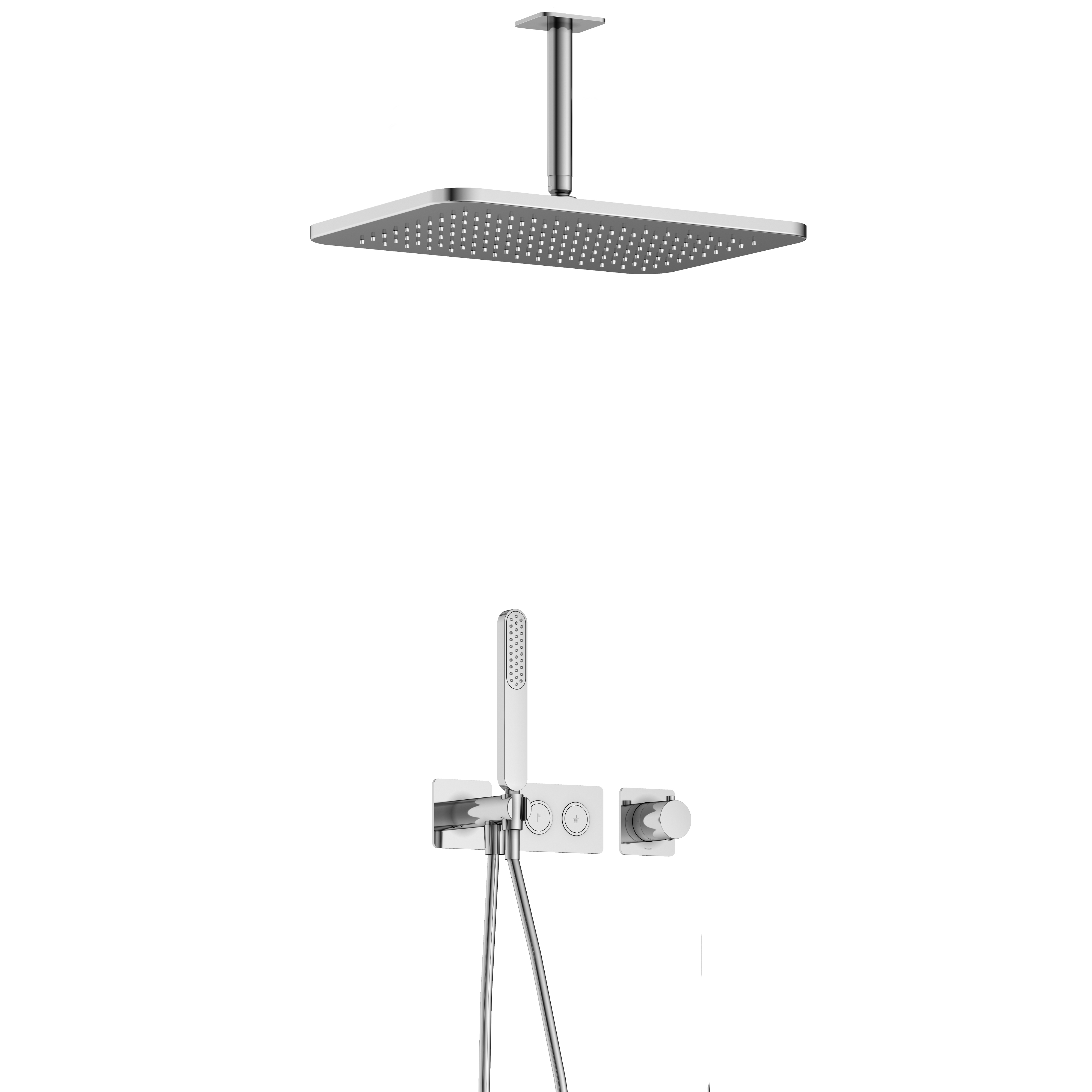 Hotbath Gal inbouwset m. 2 pushbuttons m. plaf. buis en GL106 IBS41CR25 Chroom
