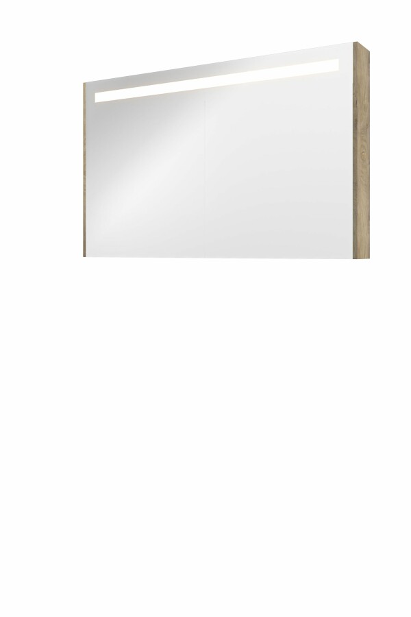 Proline spiegelkast Premium met geint. LED verl. 2 deuren 1809501 Raw oak H740xB1200xD140