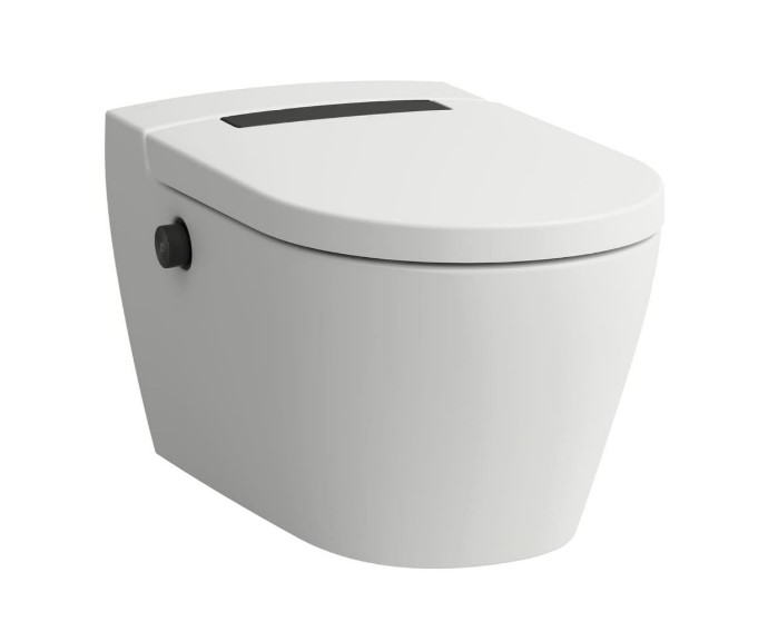 Laufen Cleanet Auria Plus Douche-wc flush 2.0 rim. auto-open + verw. zitting + Wi-Fi UV fohn + verl. H8208417650001 mat wit - Titanium mat zwart