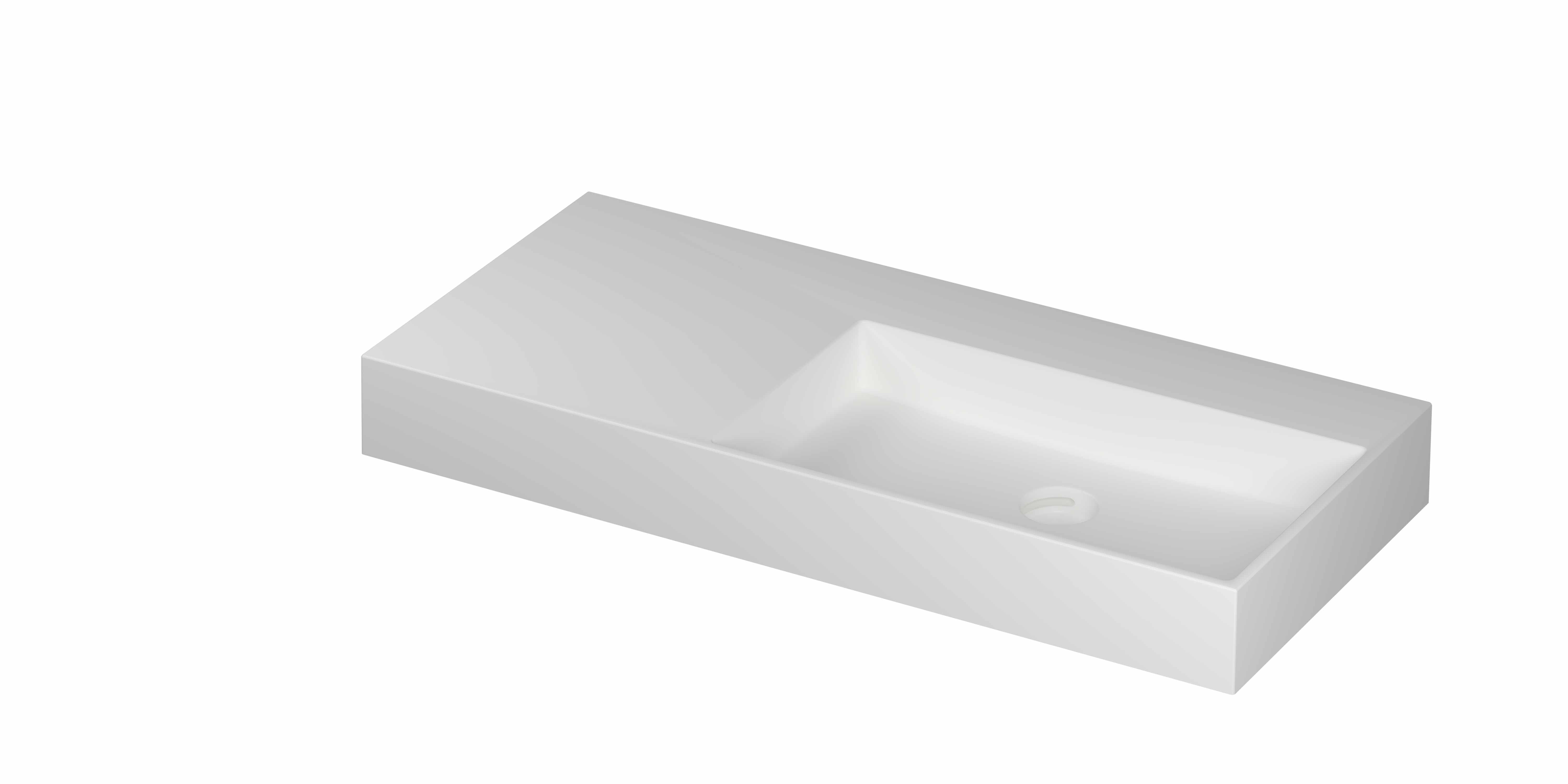 INK United wast. porselein rechts z. krgt. incl. keram. click plug en verb. overl. syst. 0206422 Mat wit 1000x450x110