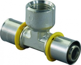 Uponor Gas plus T stuk verloop binnendraad 25x1/2x25 1030565