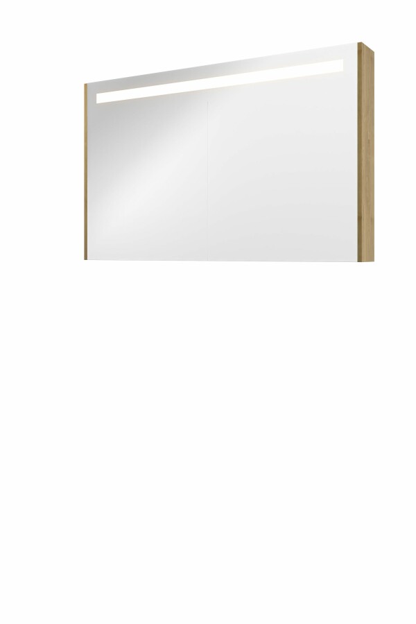 Proline spiegelkast Premium met geint. LED verl. 2 deuren 1809502 Ideal oak H740xB1200xD140