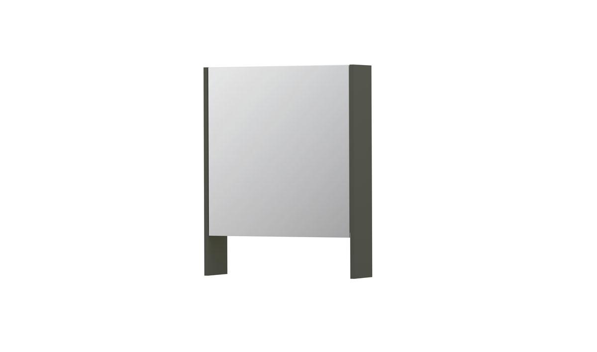INK SPK3 spiegelkast m. dubbel gesp. 1 deur icm open planchet en stop/schak. 1110025 mat beton groen H740xB600xD140