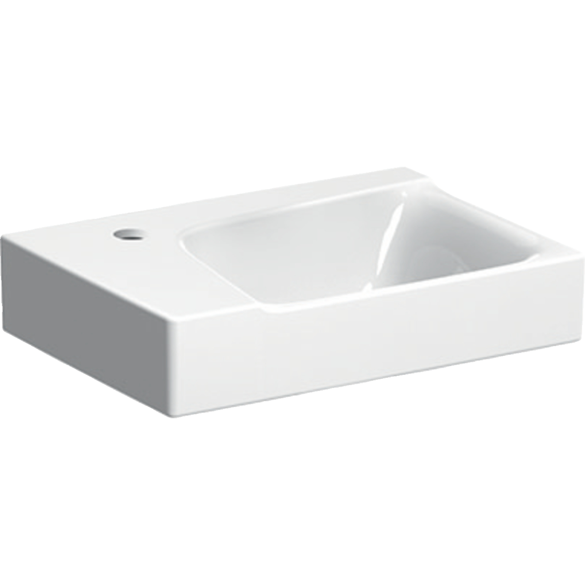 Geberit Xeno2 fontein 40x28cm m. kraangat link z.overl. 500.528.01.1 wit