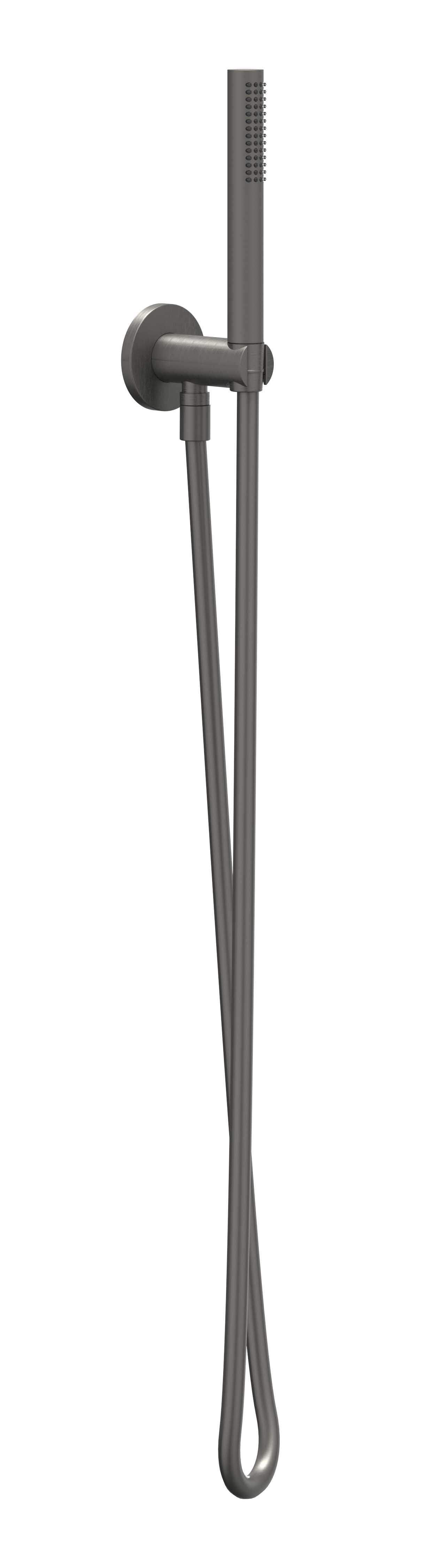 IVY glijstangset slang 150cm wandhouder m/uitlaat en staafhandd 6901156 gebr. metal black PVD