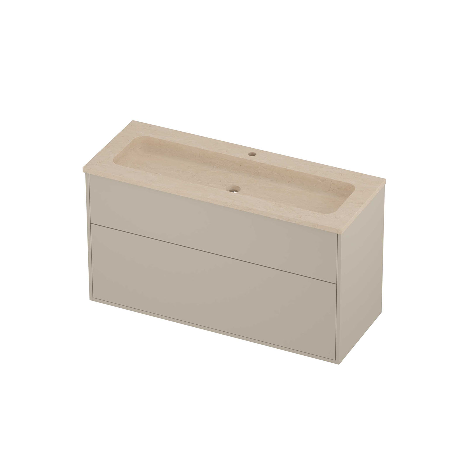Proline Set hardsteen Elegant wast. centraal met 1 krgt. en onderk. tbv gr. 2 la a-sym. in kader RSSH120C1SL Sand stone/Soft linen 120x46x67