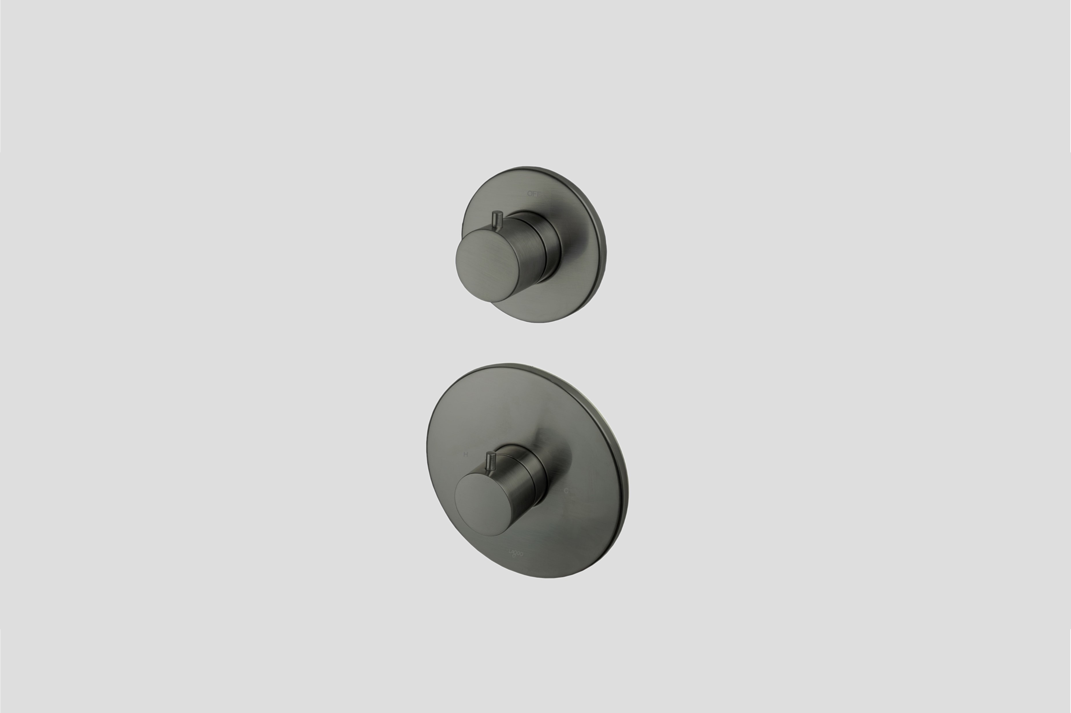 Lagoo Garda Inbouw douche/bad thermostaat m. 1 stopkraan afbouwdeel G2263GM Brushed Gun Metal PVD