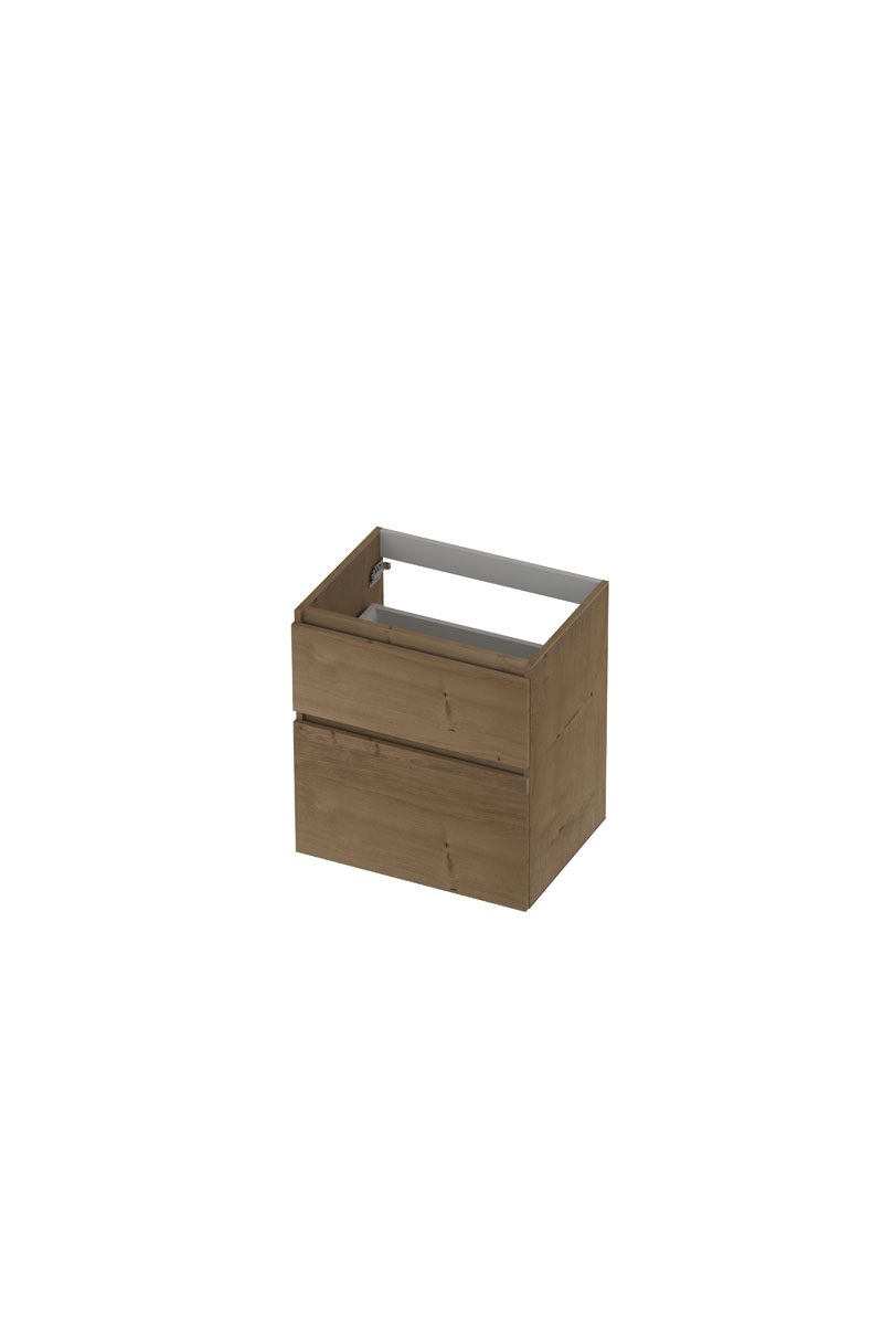 INK onderk. 2 la GL fineer eik + m. houten keerlijst a-symm. H650xB600xD450 Ash grey / 1221801