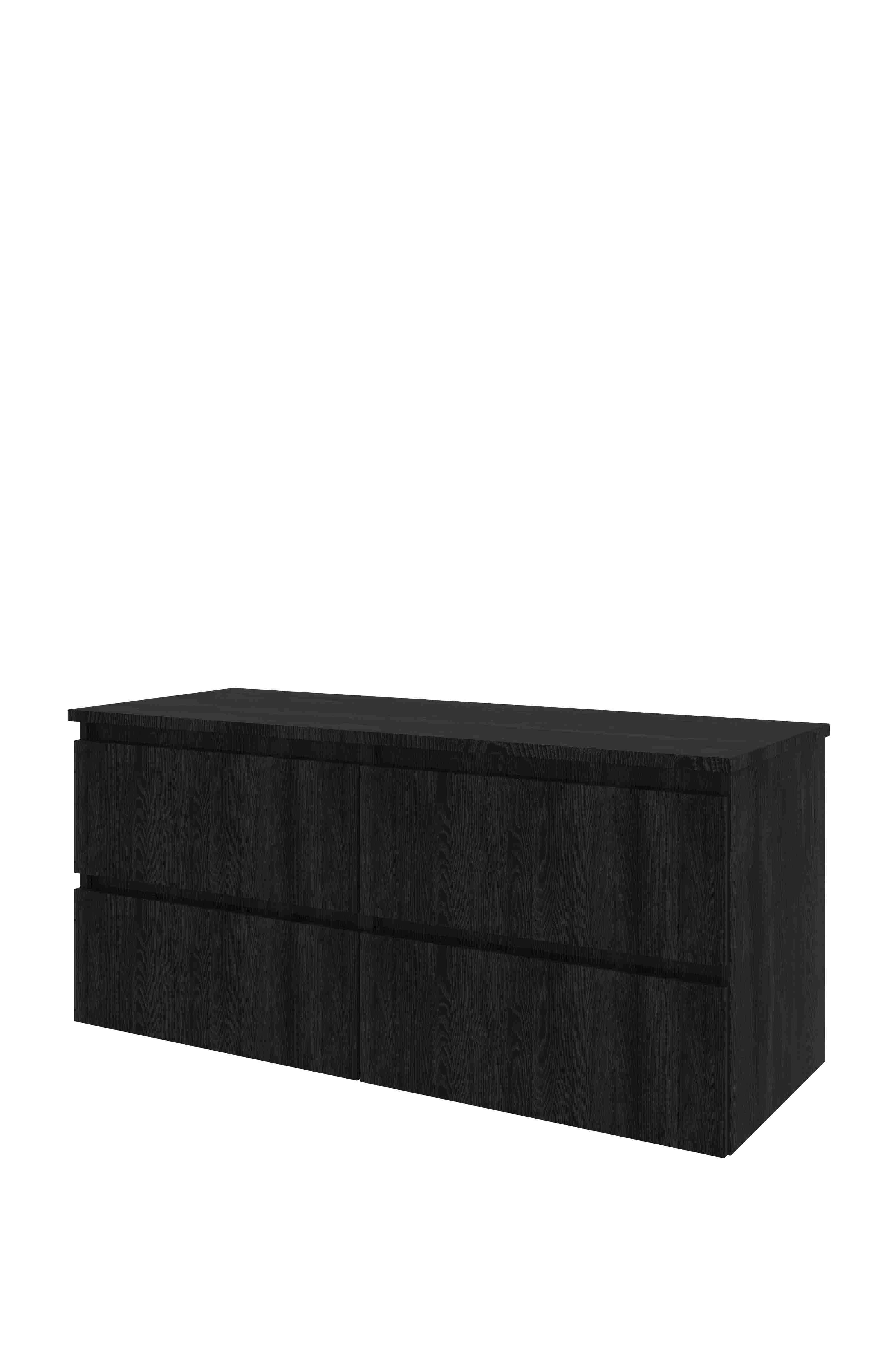 Proline Set Top afdekplaat en onderkast 4 laden sym. gefr. DCHD2X60 Charcoal oak 1200x460x552