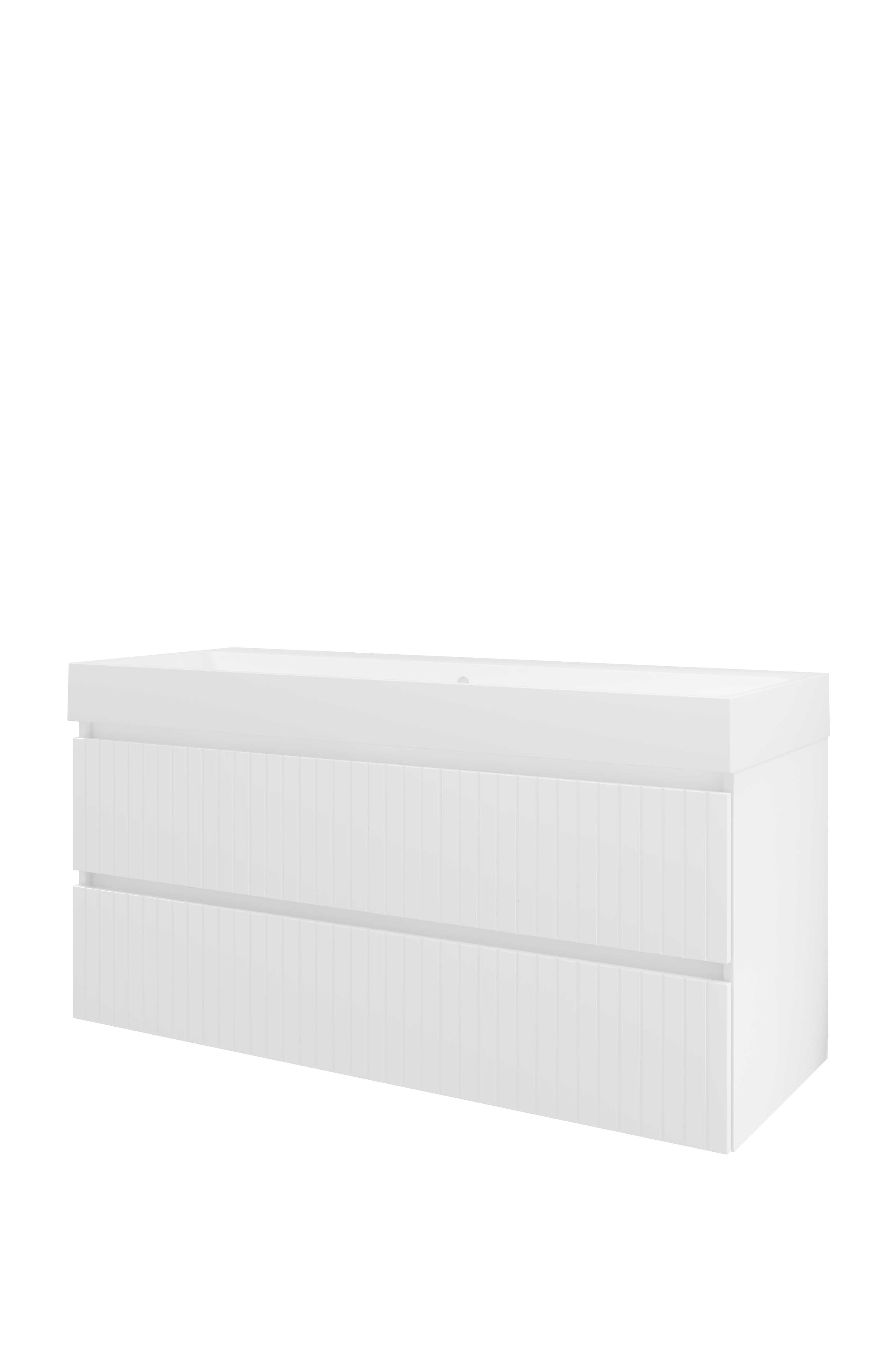 Proline Set polystone Loft wast. z. krgt. en onderkast sym. gefr. 1818814 Glans wit/Mat wit 1200x460x620
