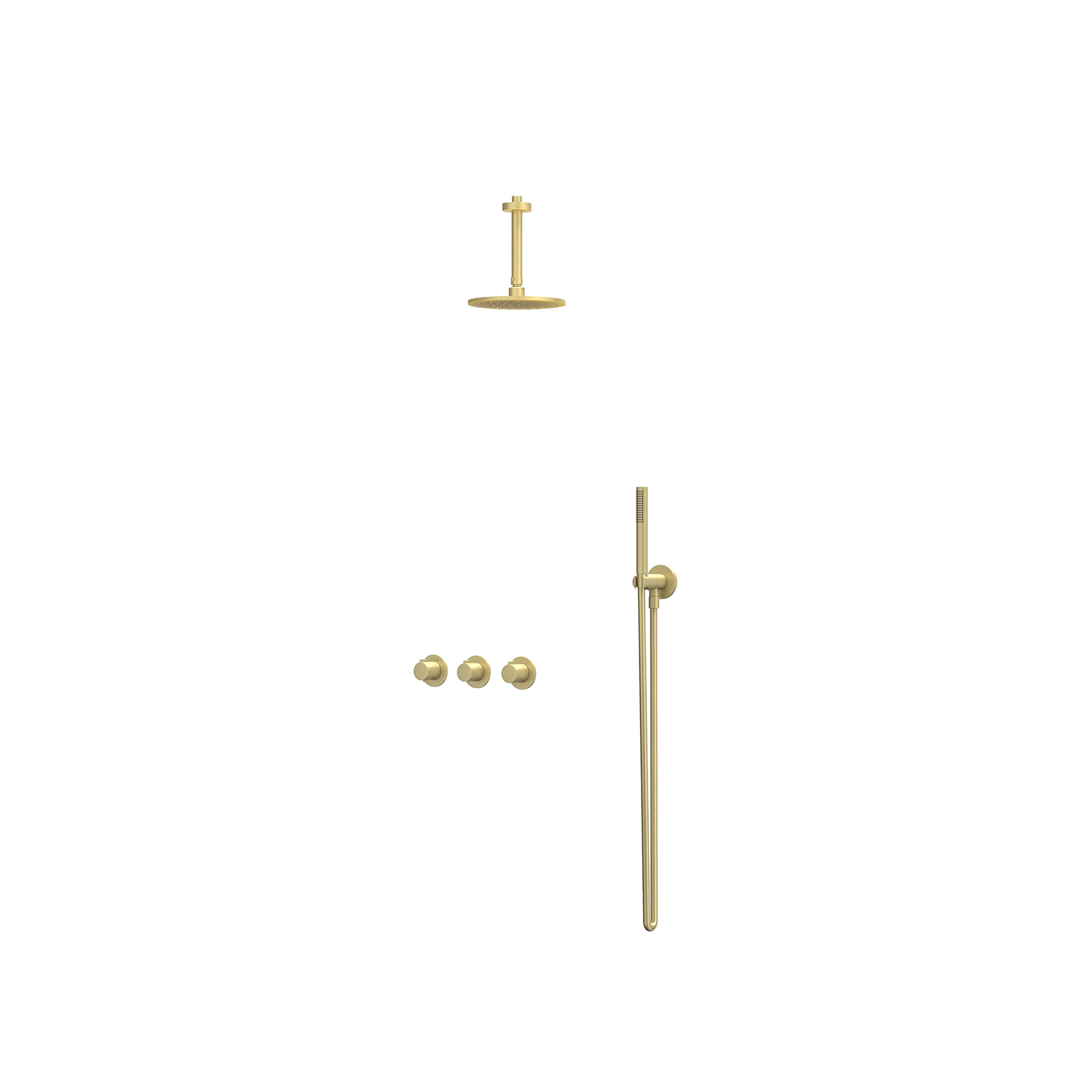 IVY Pact Inbouwset 2 stopkr.  plaf-15 20cm me houder  en staafhdd CSP4MPADBA gebr. mat goud PVD