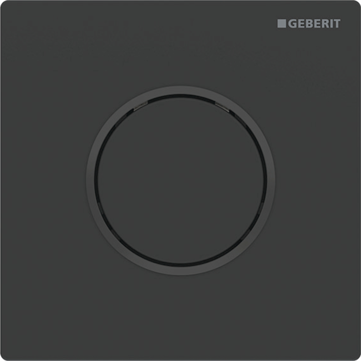 Geberit type 10 ur-sturing pneumatisch round matzwart - zwart easy-to-clean 116.015.16.1