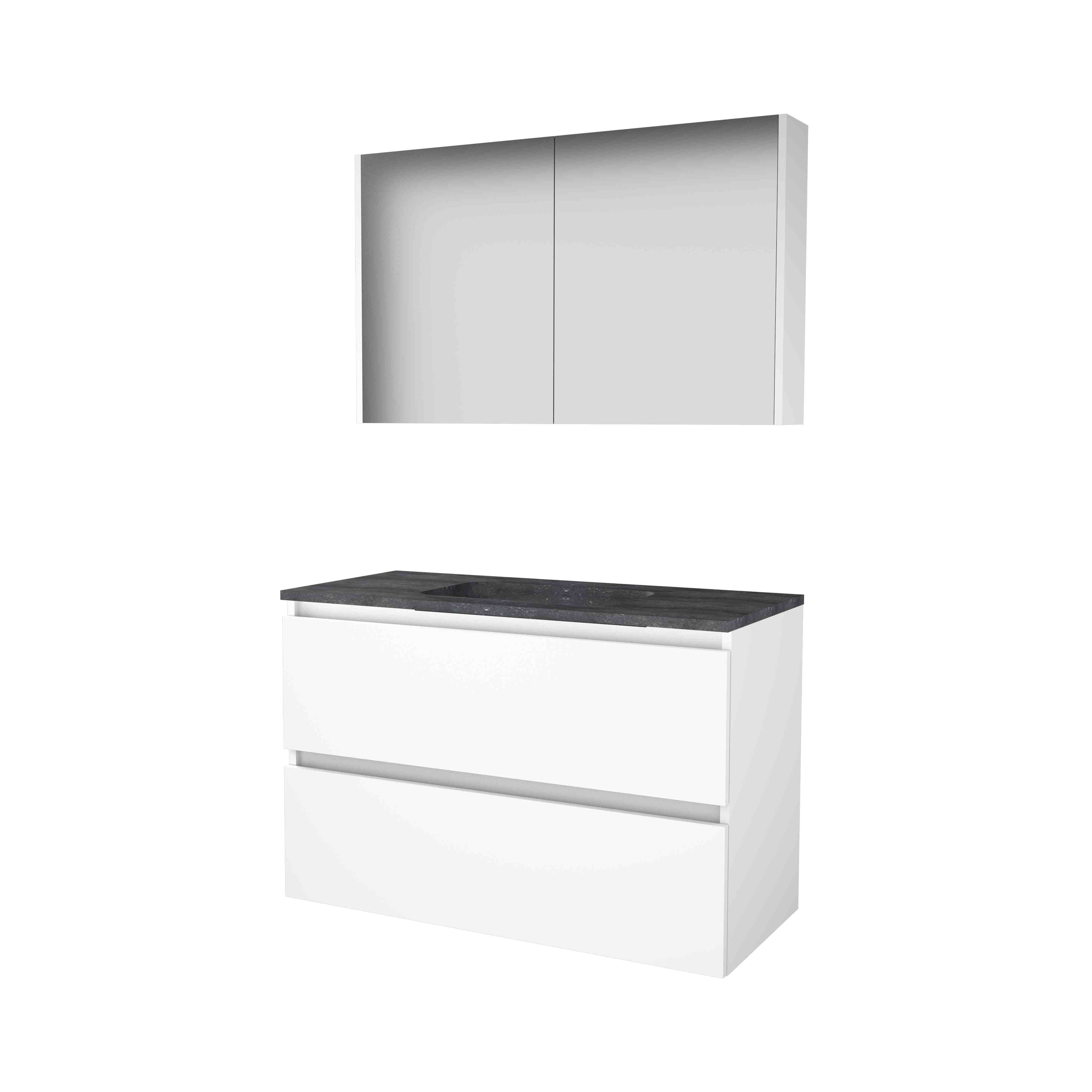 Basic Comfort 46 onderk. GL incl. 2 la + hardst. wast. z. krgt. incl. sp.kast B1000xD460 Ice White / 1813162