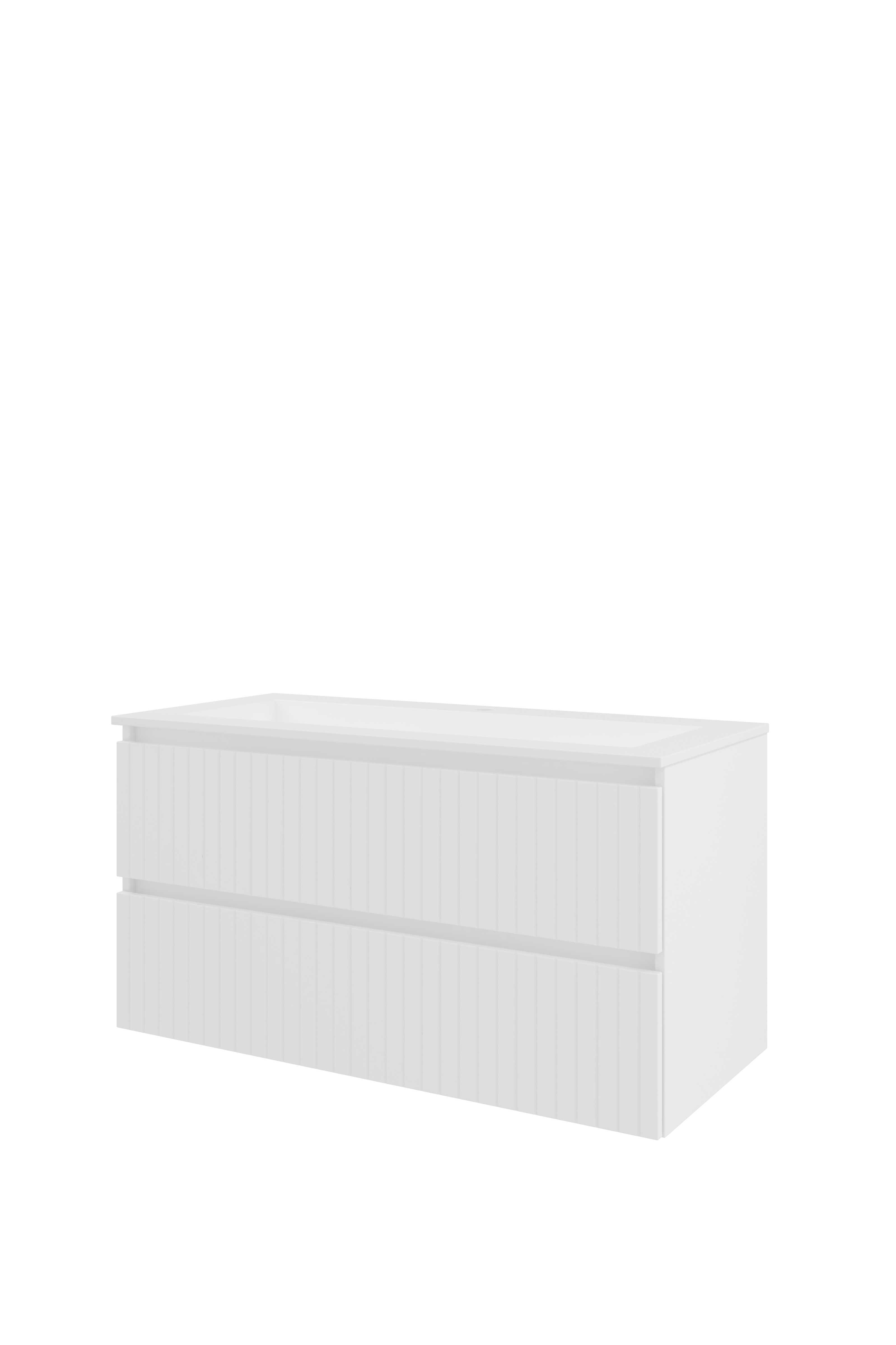 Proline Set polystone Elegant wast. met 1 krgt. en onderkast sym. gefr. 1818504 Glans wit/Mat wit 1000x460x540