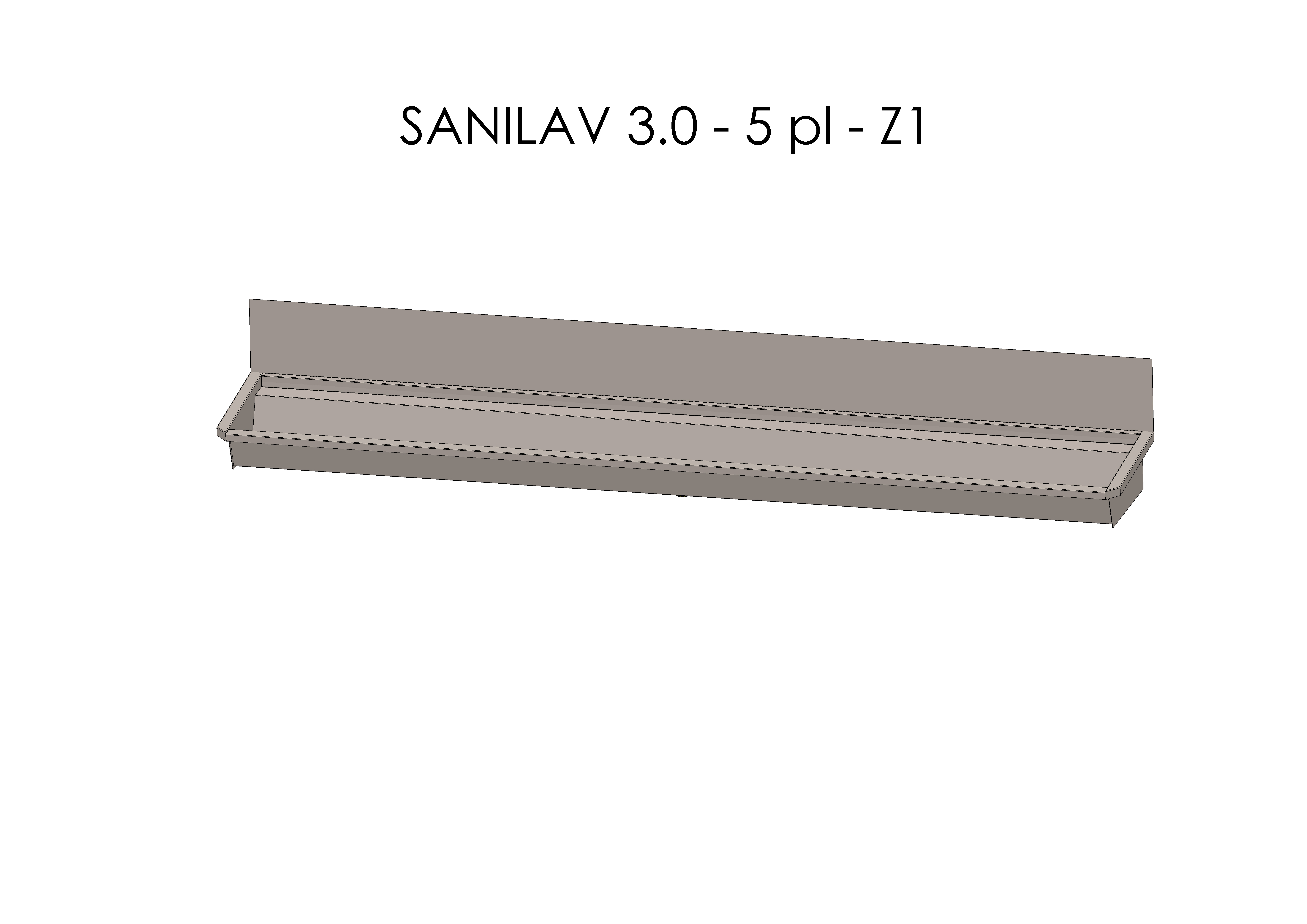 Intersan Sanilav muurwastrog rvs 5p 300 z/krn SANILAV 3.0-5-Z1