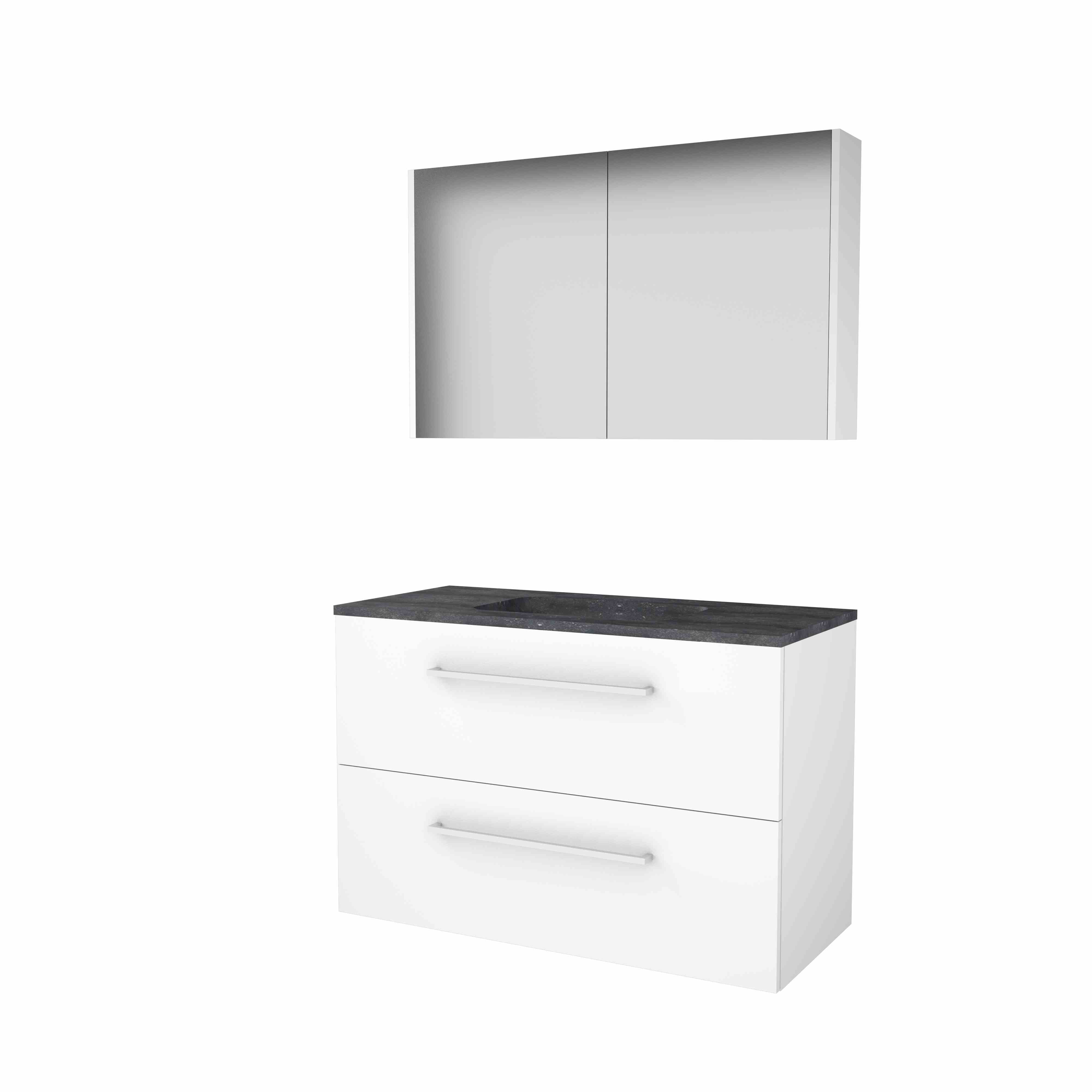Basic Comfort 46 onderk. m. gr. incl. 2 la + hardst. wast. z. krgt. incl. sp.kast B1000xD460 Ice White / 1813372