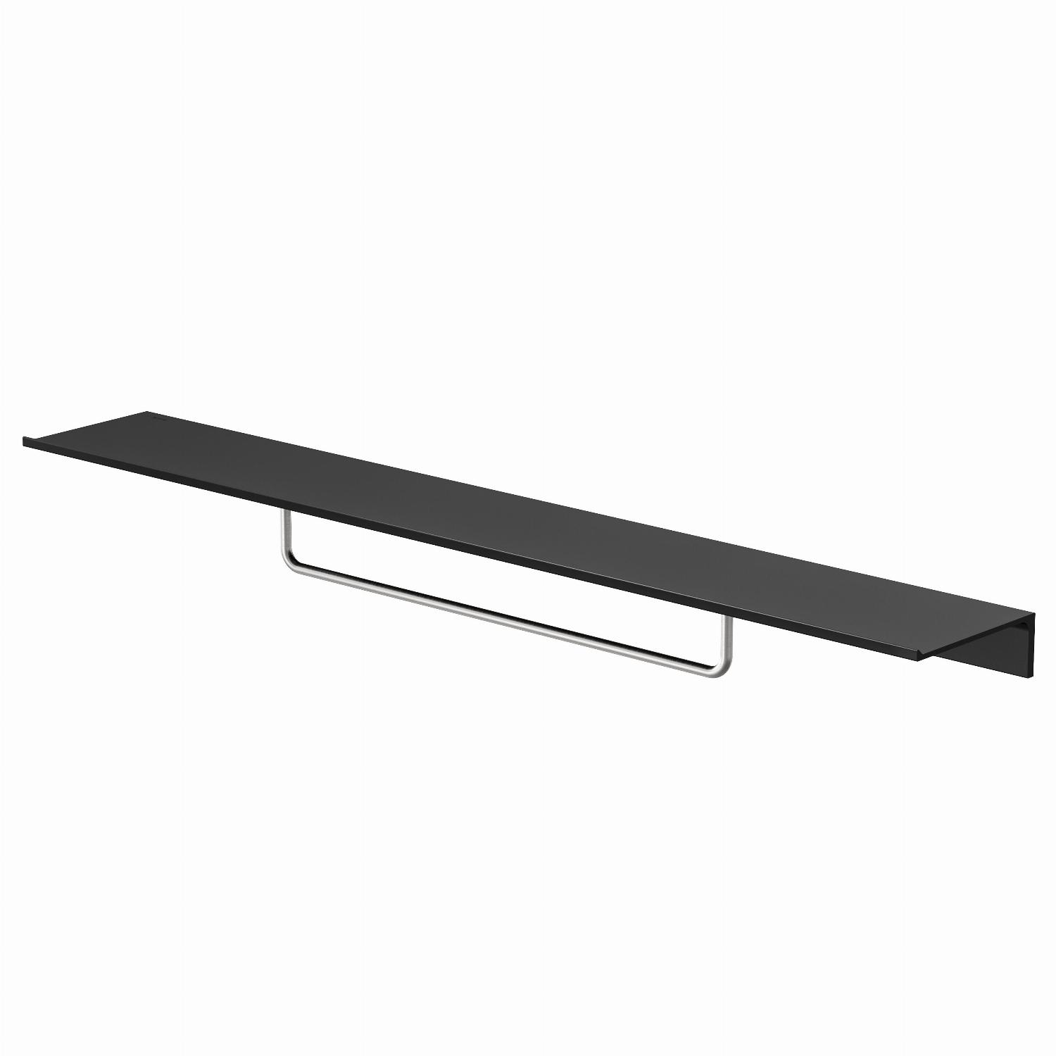 Geesa Leev Planchet 80 cm Zwart met handdoekrek 40 cm Chroom 918207-02-800