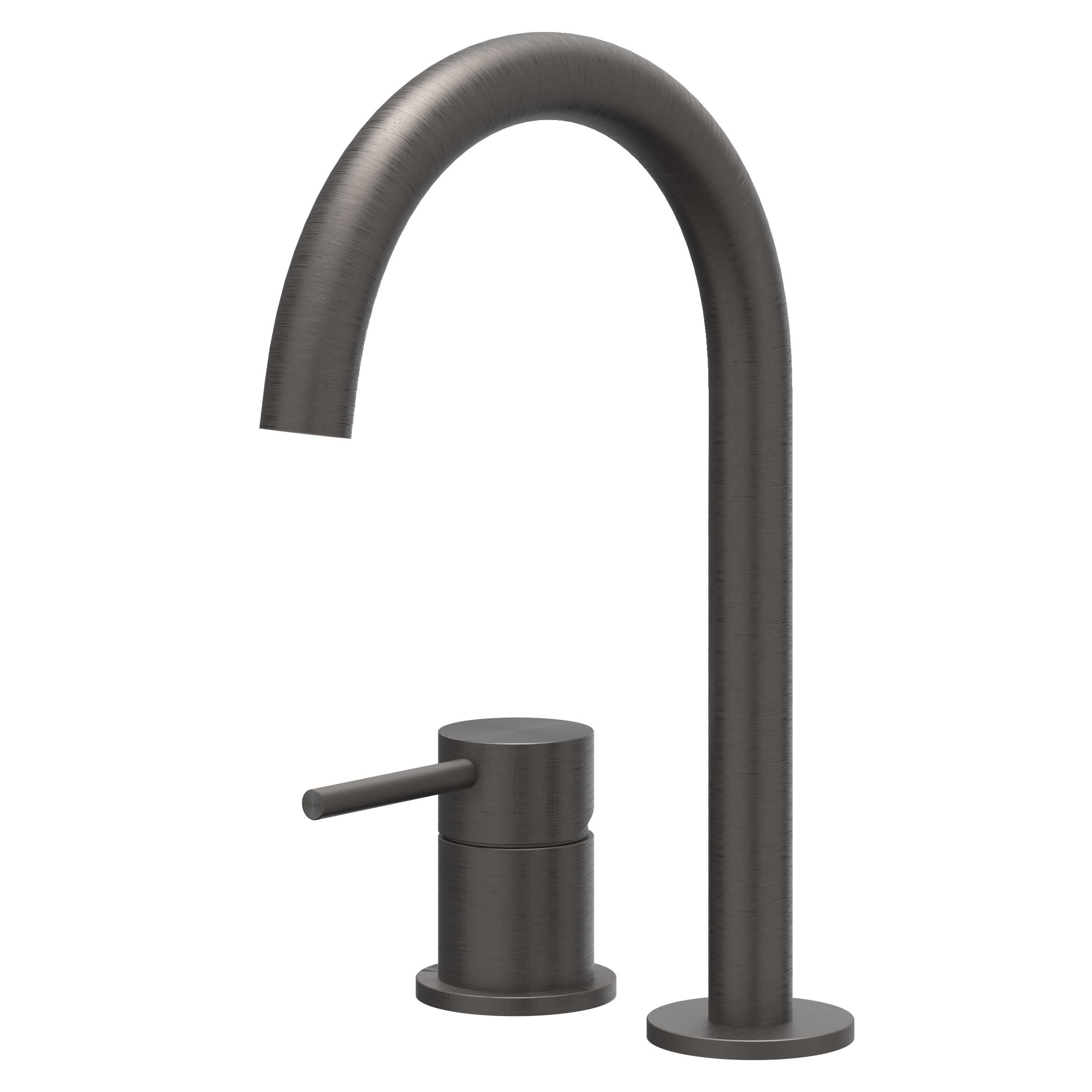 IVY Concord Wastafelmengkraan 2-gats bladmontage met uitloop coldstart 6100504 RVS316 gebr. carbon black PVD