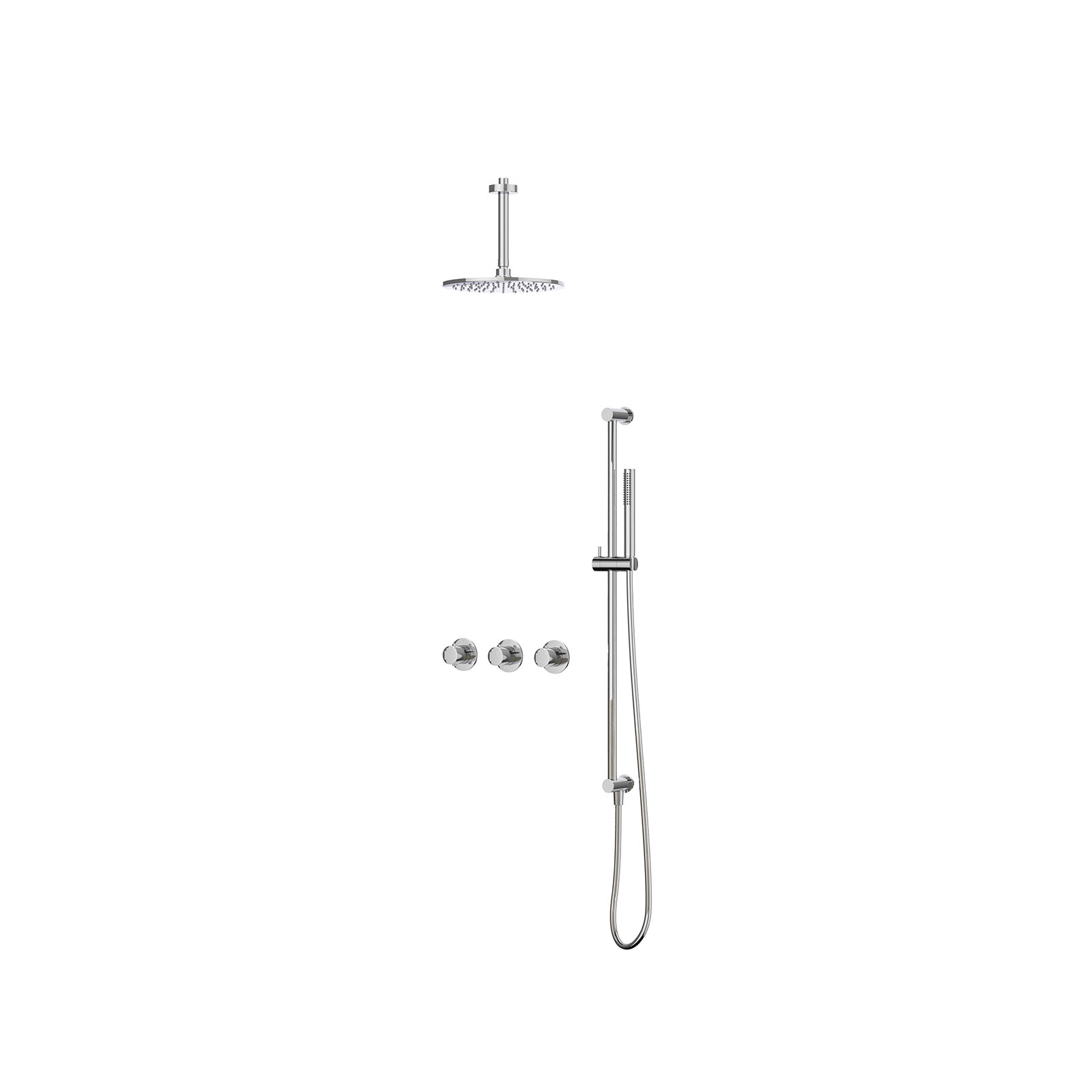 IVY Bond Inbouwset 2 stopkr.  plaf-15 25cm me glijst.  en staafhdd CSB4CRAEBB Chroom