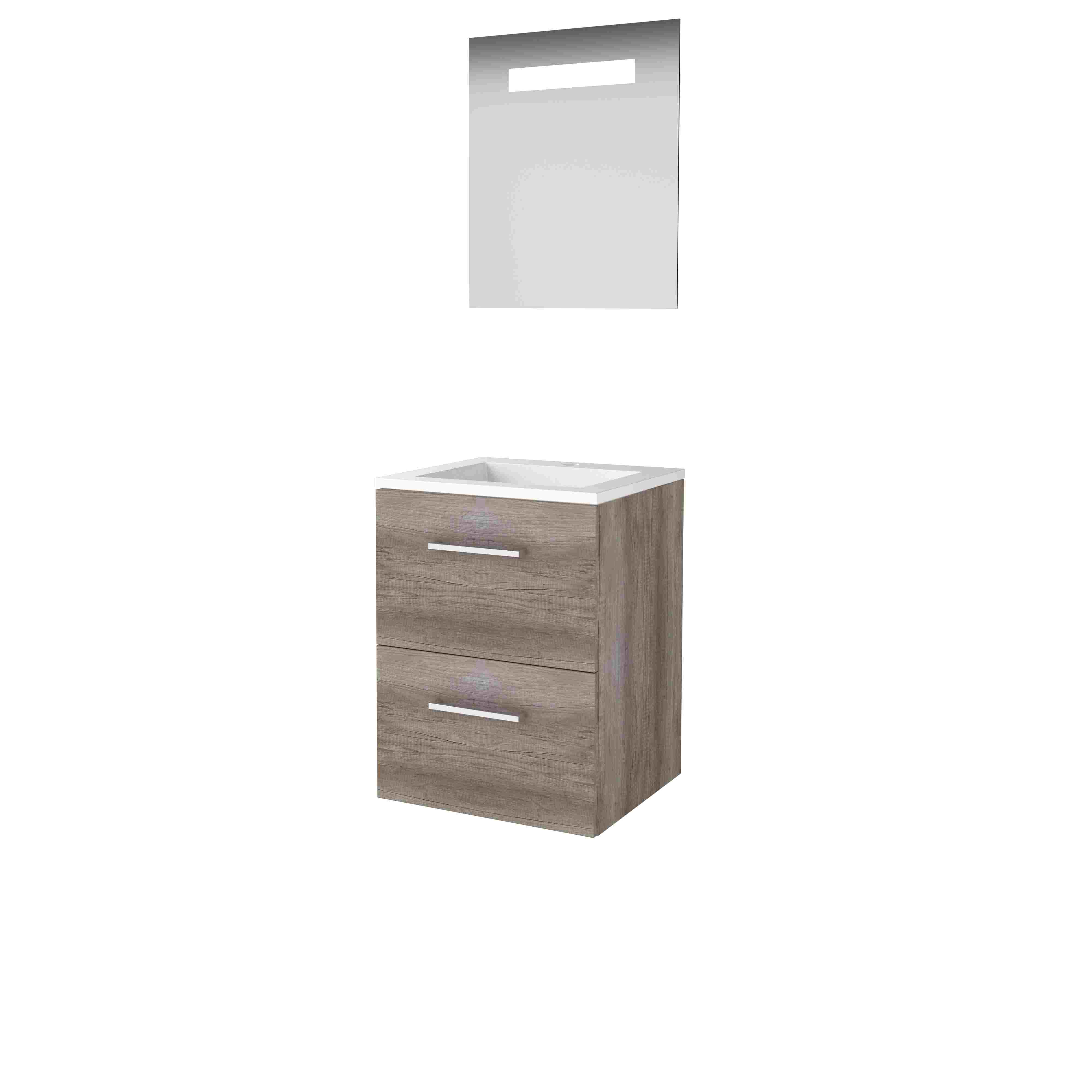 Basic Economic 46 set 50x46cm met gr. 2 la Acryl wast. 1 krgt. incl. spiegel m. verl. E46GR50A1SO Scotch Oak