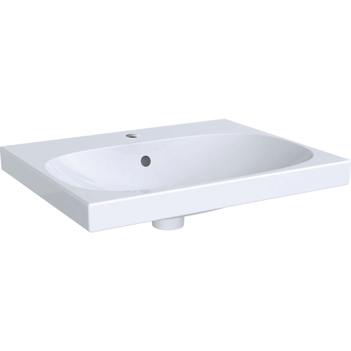 Geberit Acanto wastafel 60x48.2cm m.krgt. m.overl. 500.620.01.8 Wit KeraTect