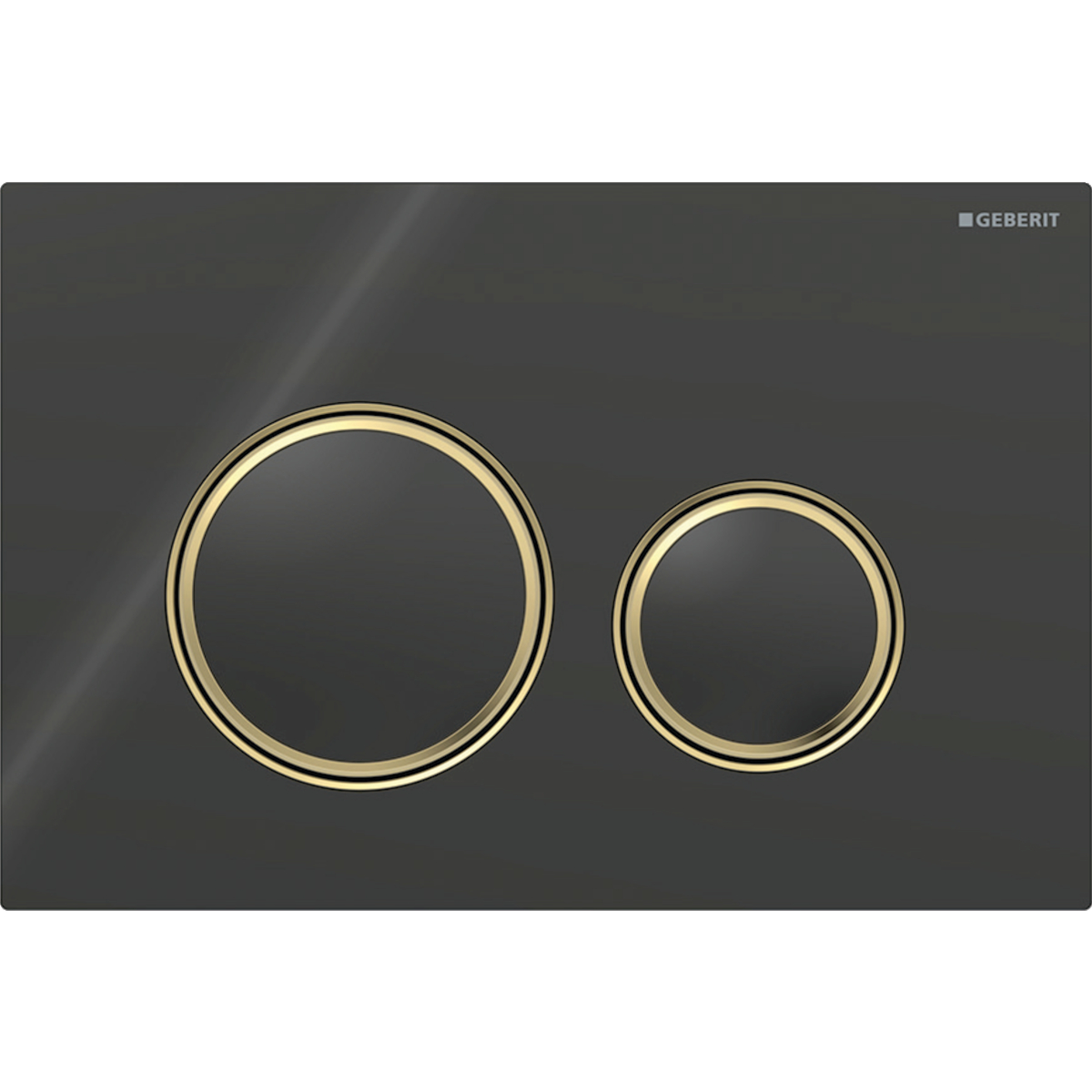Geberit Sigma50 bedieningsplaat 2- toets round messing - zwart 115.652.SJ.1
