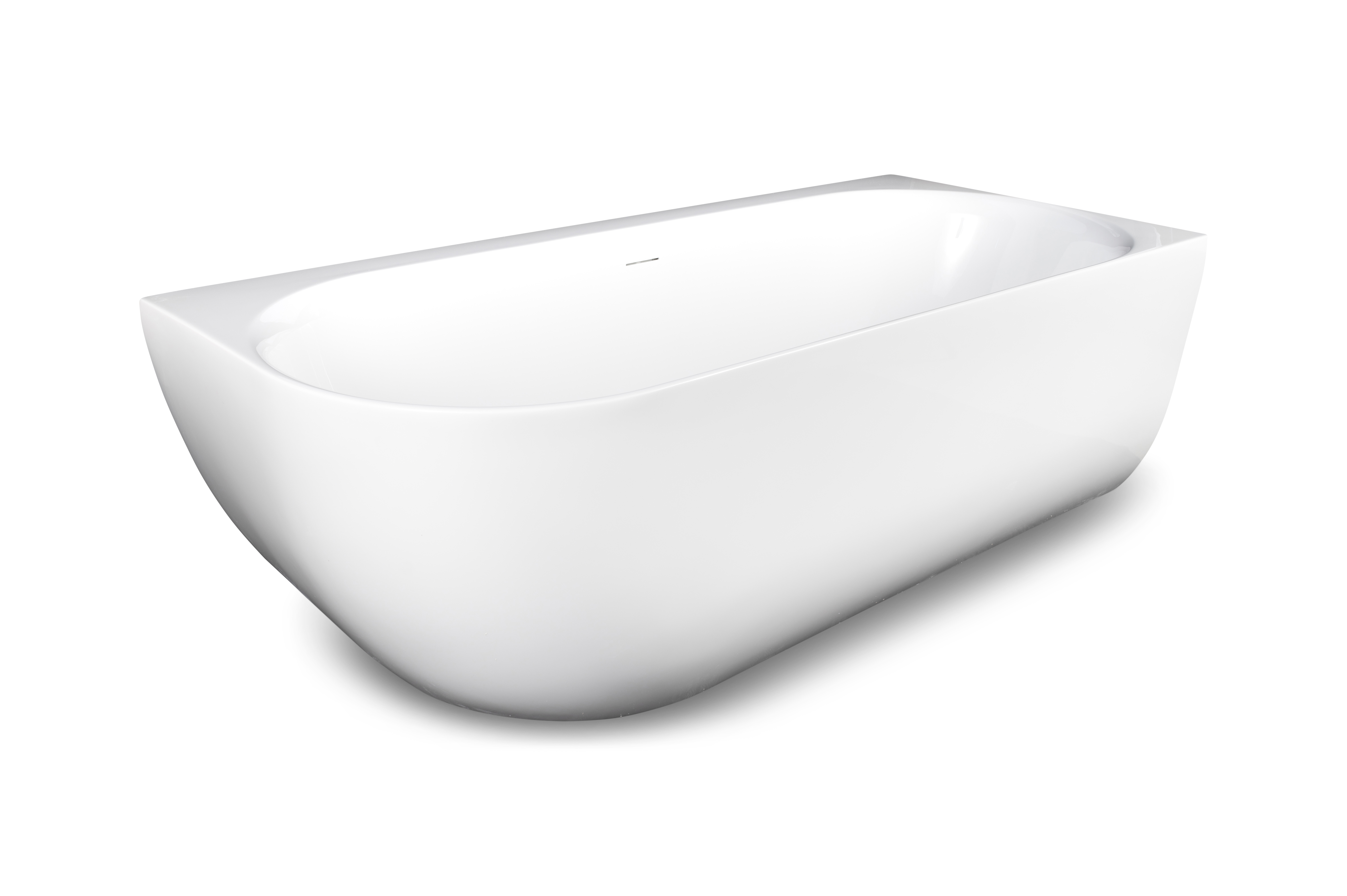 Luca vrijstaand hoekbad links afgerond met overloop 180x80x60cm Incl. afvoerset, klikplug chroom, sifon