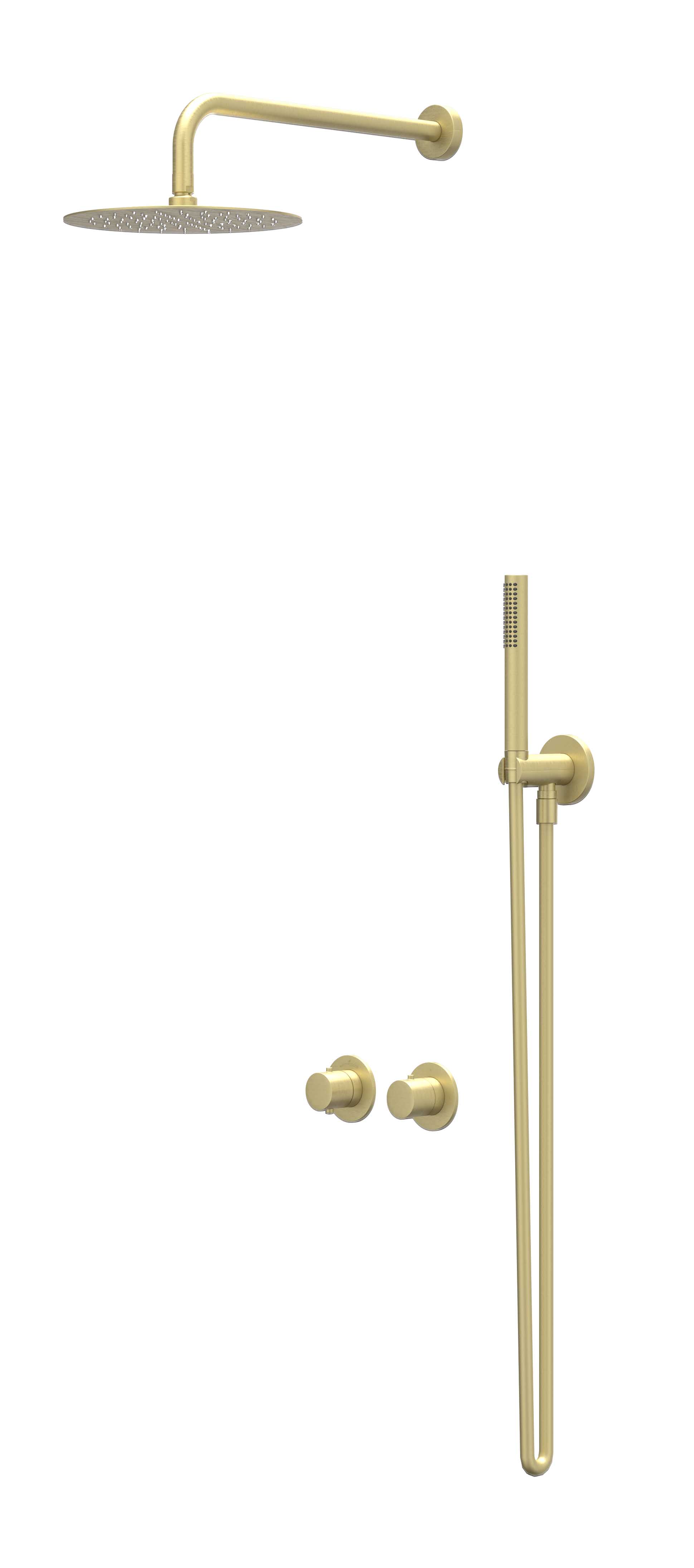 IVY Bond Inbouwset 2-weg  30cm plaf. 20cm sl houder  en satin sp. CSB3MPCACA gebr. mat goud PVD