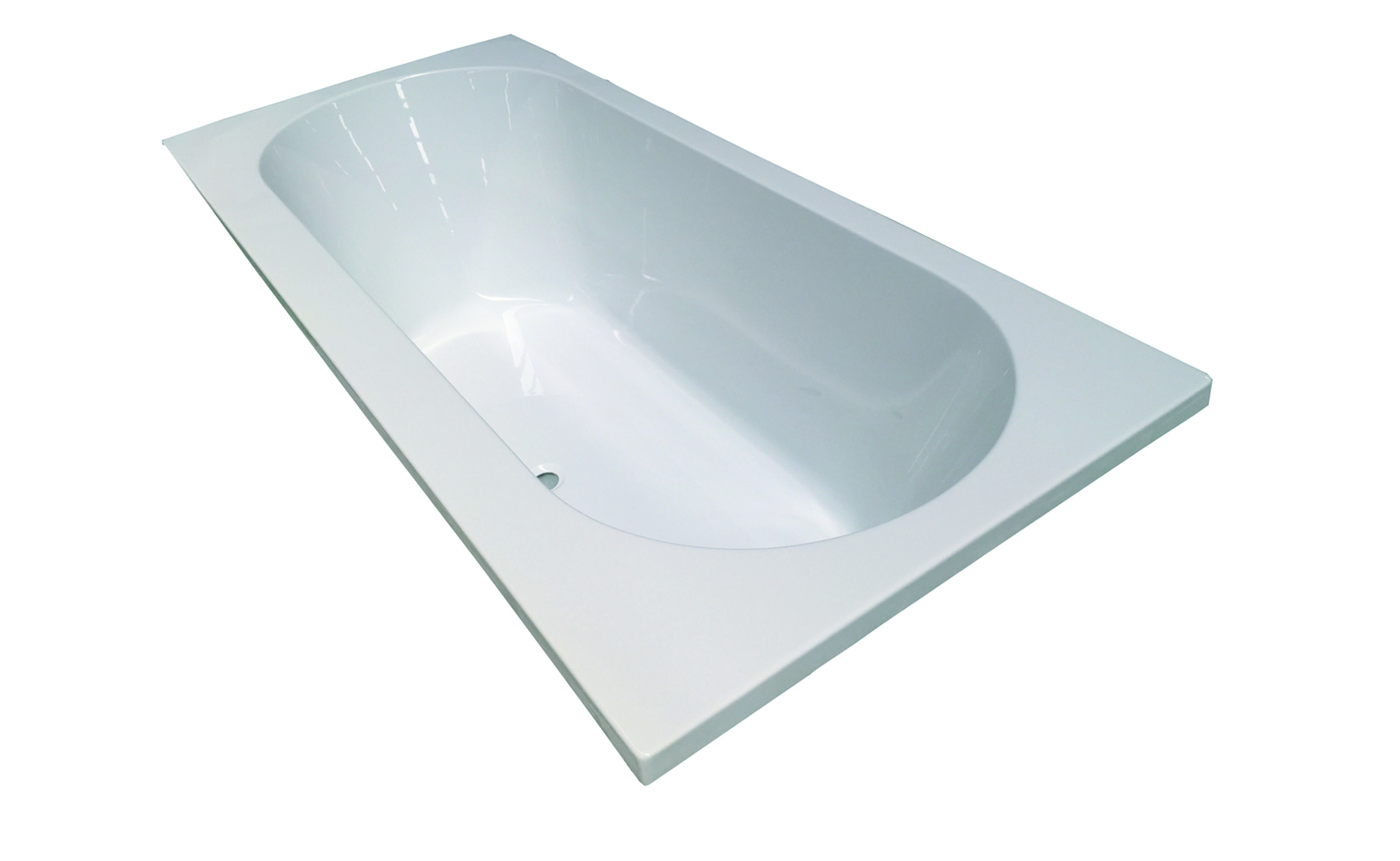 Luca inbouwbad van acryl 180x80x49h diep z. afvoerset incl. stelpoten Wit glans