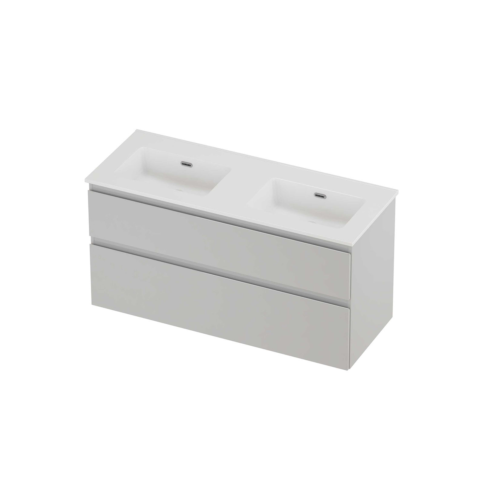 Proline set porselein Elegant wast. dubbel z. krgt. en onderk. a-sym. TGWC120D0GW Glans wit/Glans wit H620xB1200xD460