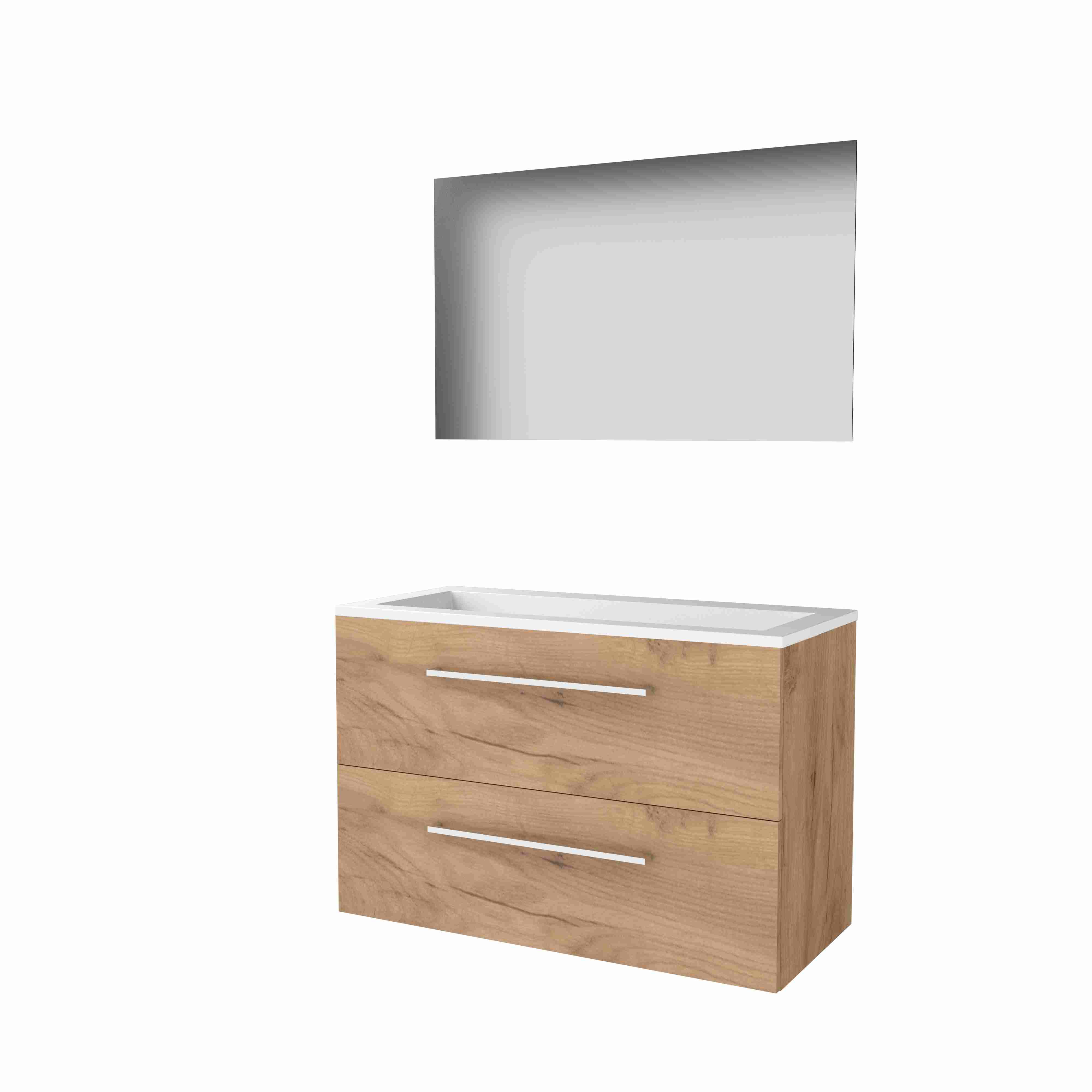 Basic Ultimate 46 onderk. m. gr. incl. 2 la + Acryl wast. z. krgt. incl. spg. m. LED ind. o+b B1000xD460 Whisky Oak / 1813961