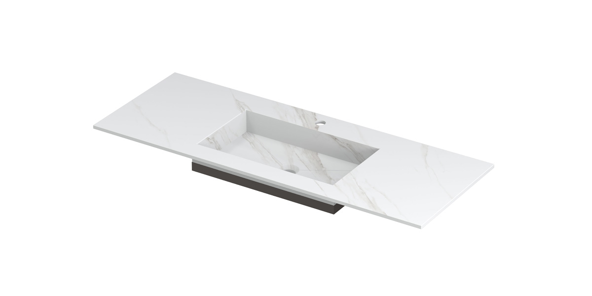INK Post wast. keramische slab envelop bak midden m. 1 krgt. H10xB1200xD450 Calacatta mat / 210070