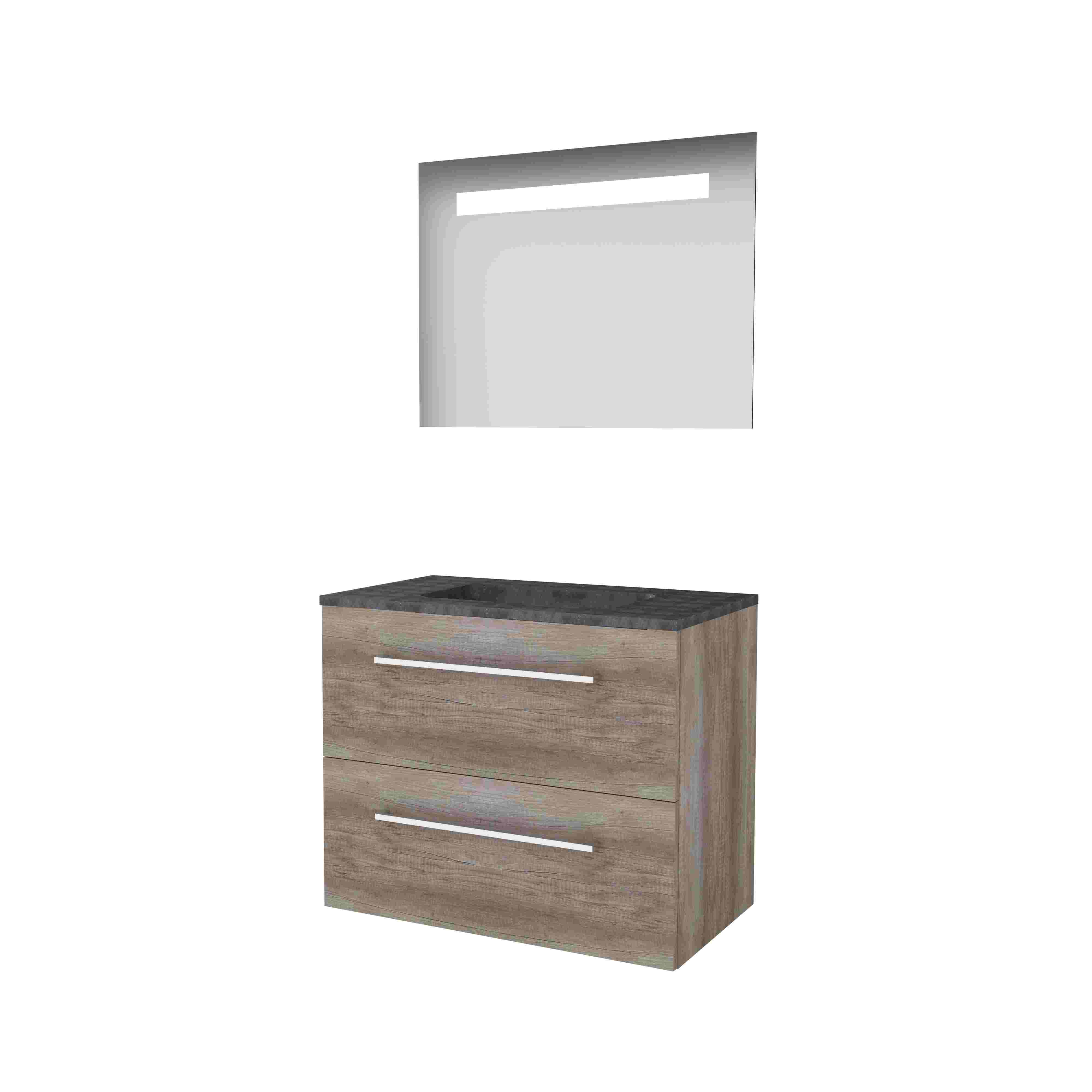 Basic Econom. 46 onderk. m. gr. incl. 2 la + hardst. wast. incl. 1 krgt. incl. spg. m. geint. Led B800xD460 Scotch Oak / 1813281