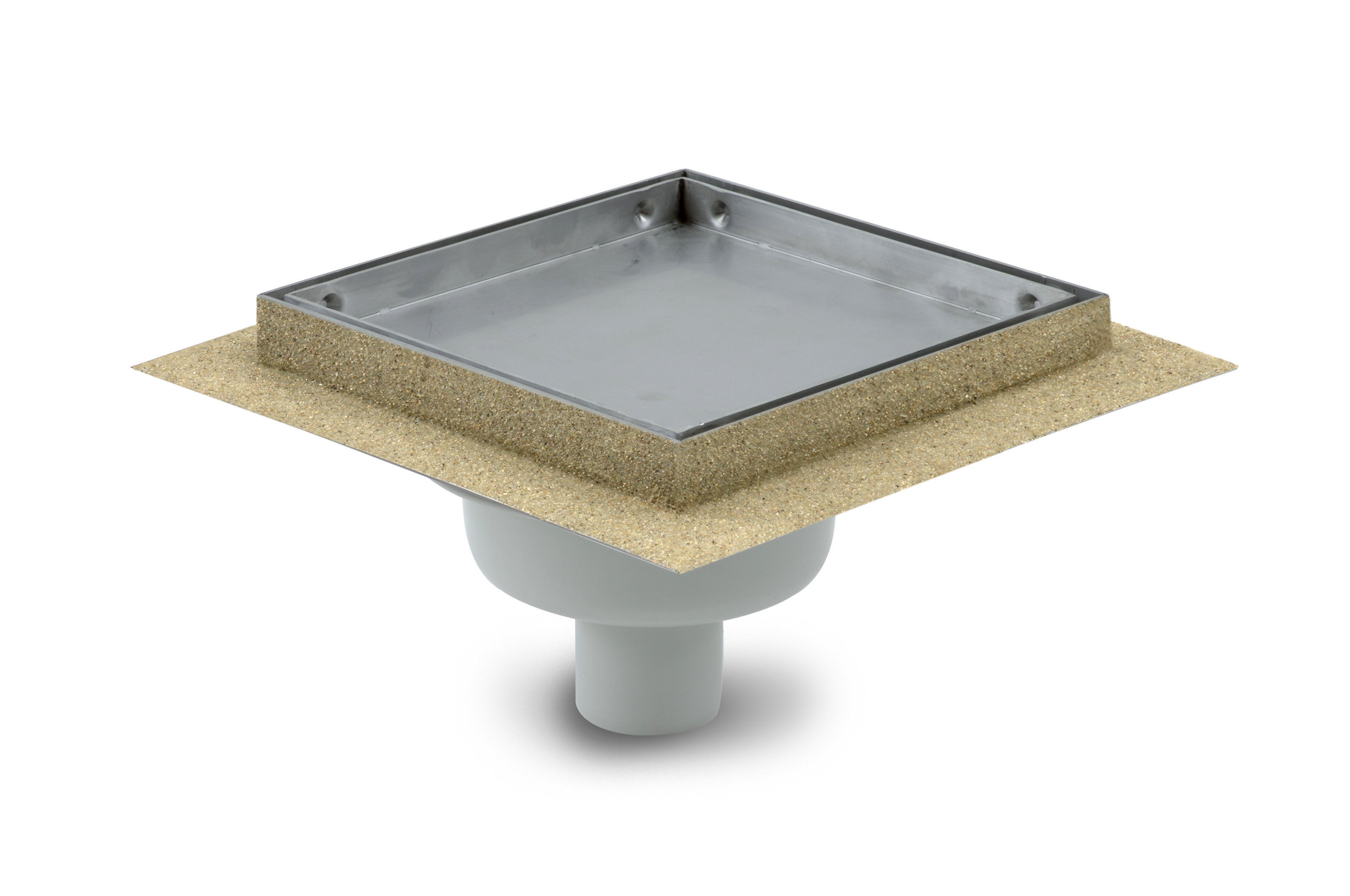 Aquaberg ABS put m/RVS deksel onder uitlaat 431520 20x20cm