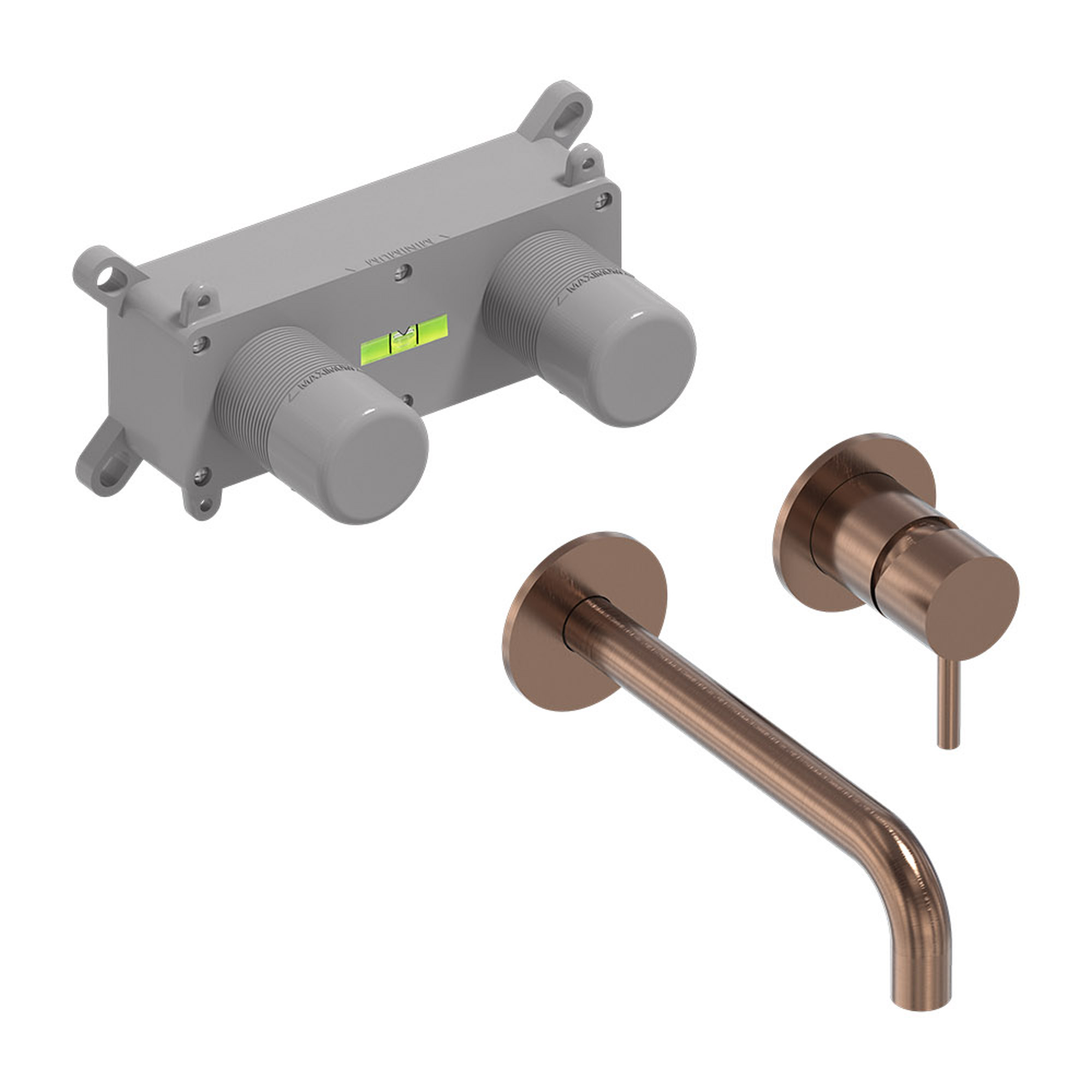 MAY Stilo Eenhendel wastafelmengkraan inbouw incl. inbouwbox 6800655 Geborsteld mat koper PVD