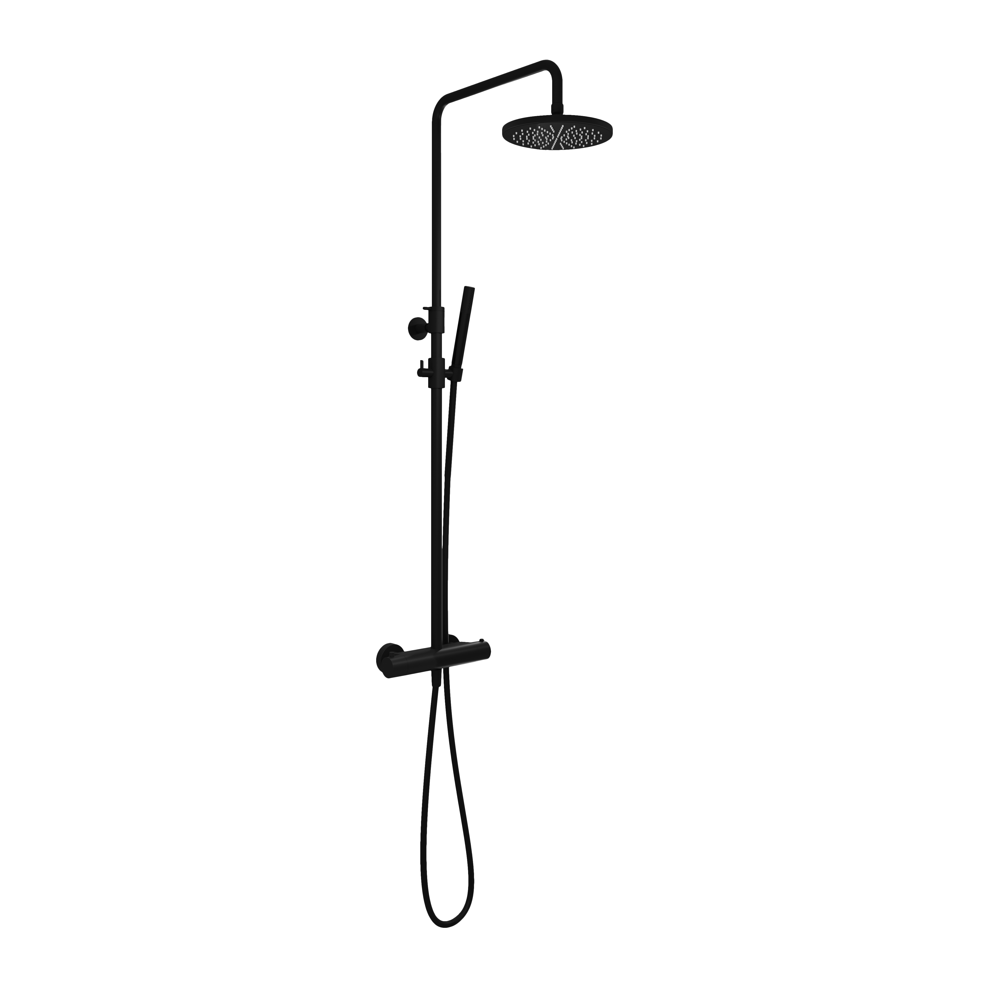 Hotbath Cobber thermostatische stortdoucheset 30 cm hoofddouche SDS9MBP5 Geborsteld zwart PVD