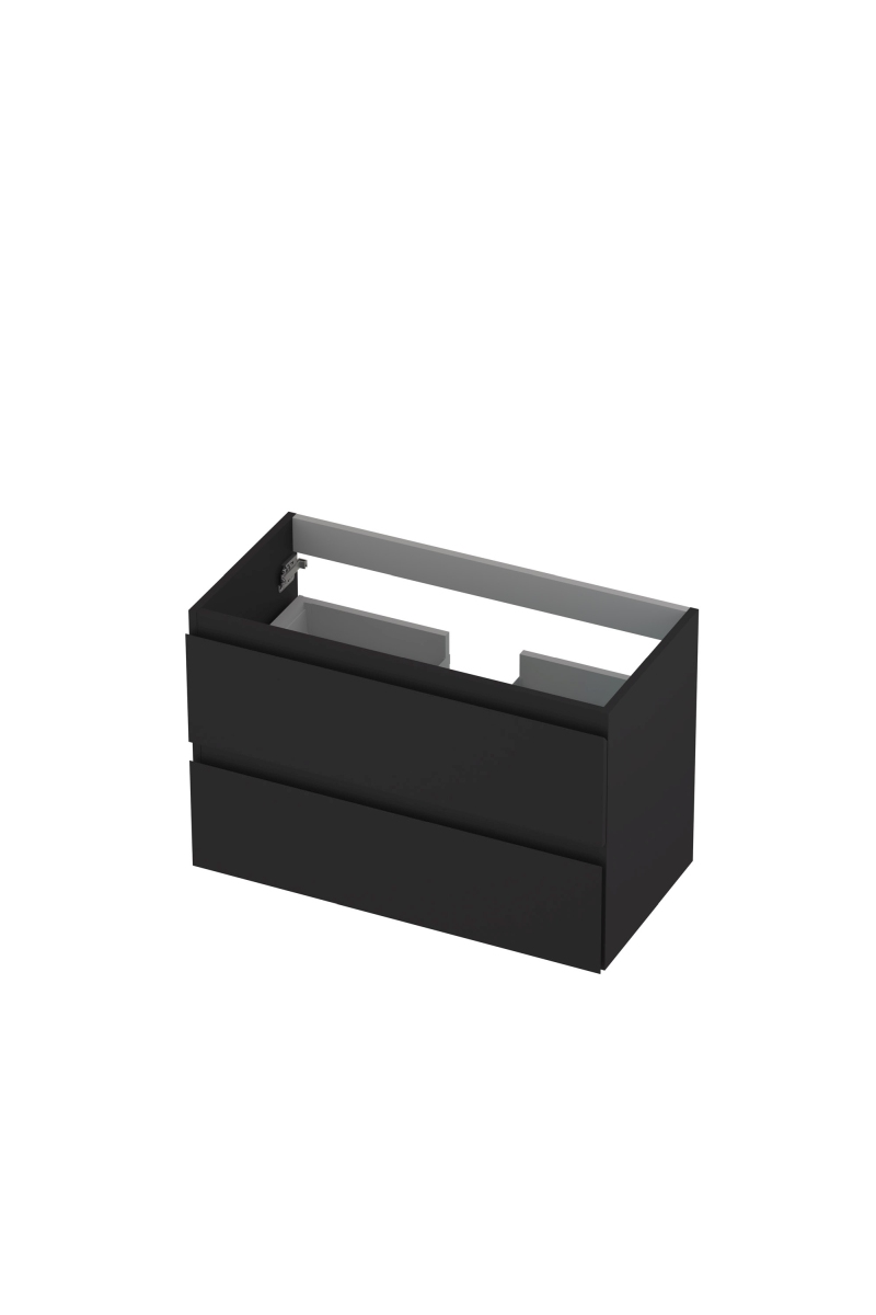 INK onderk. 2 laden greepl. gelakt 1241016 Mat zwart H520xB800xD400