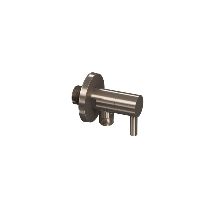 INK Hoekstopkraan inlaat 1/2 + uitlaat 3/8 incl rozet Brushed nickel / 9902342