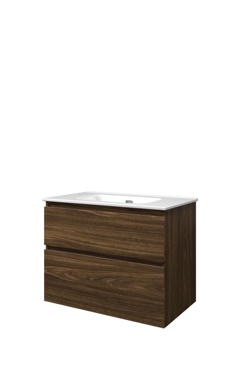 Proline set porselein Elegant wast. z. krgt. en onderk. a-sym. TGWC800CA Cabana oak/Glans wit H620xB800xD460