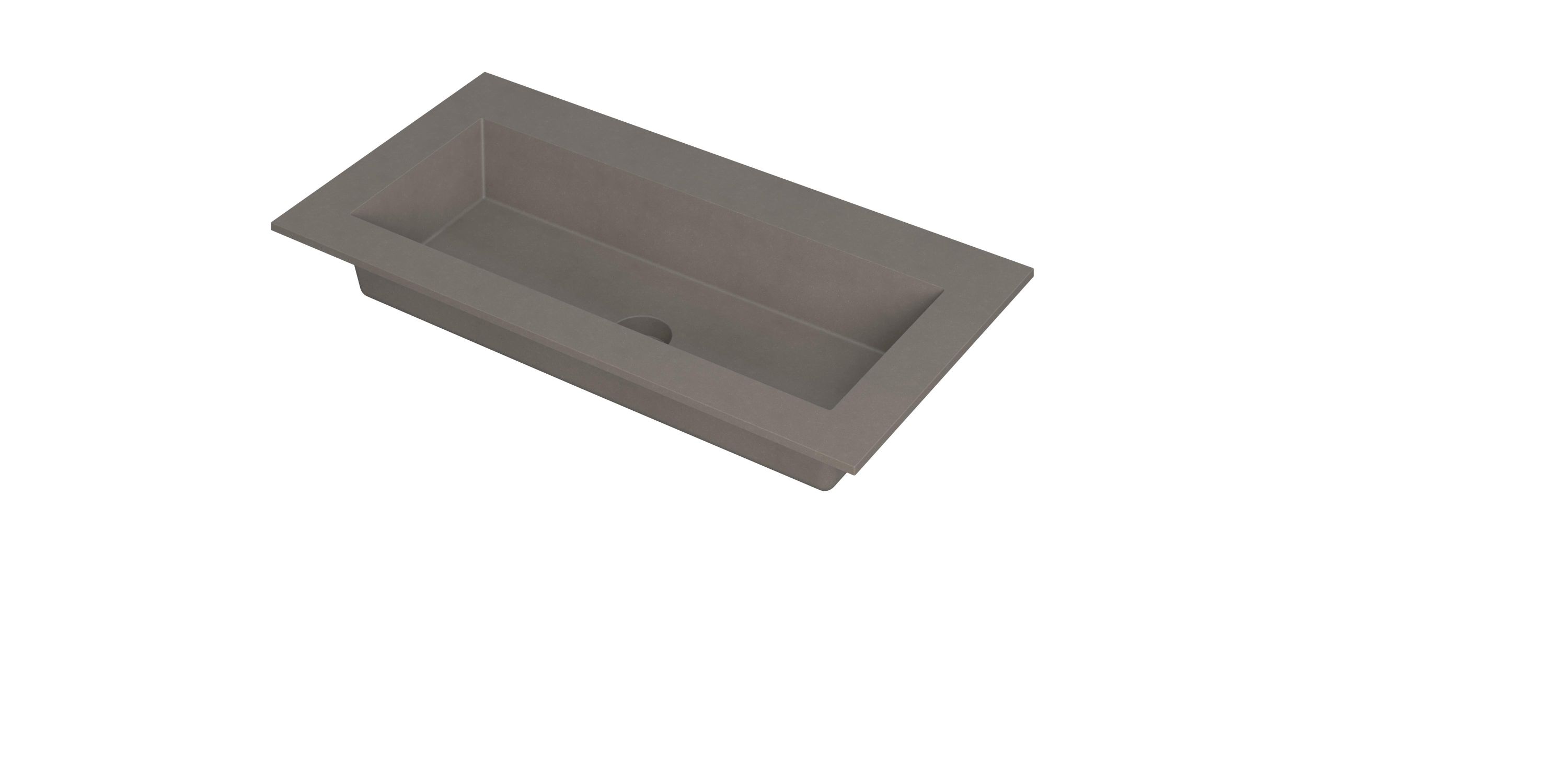 INK Kraft wastafel enkele bak z. krgt 3417332 Quartz beton H10xB900xD450