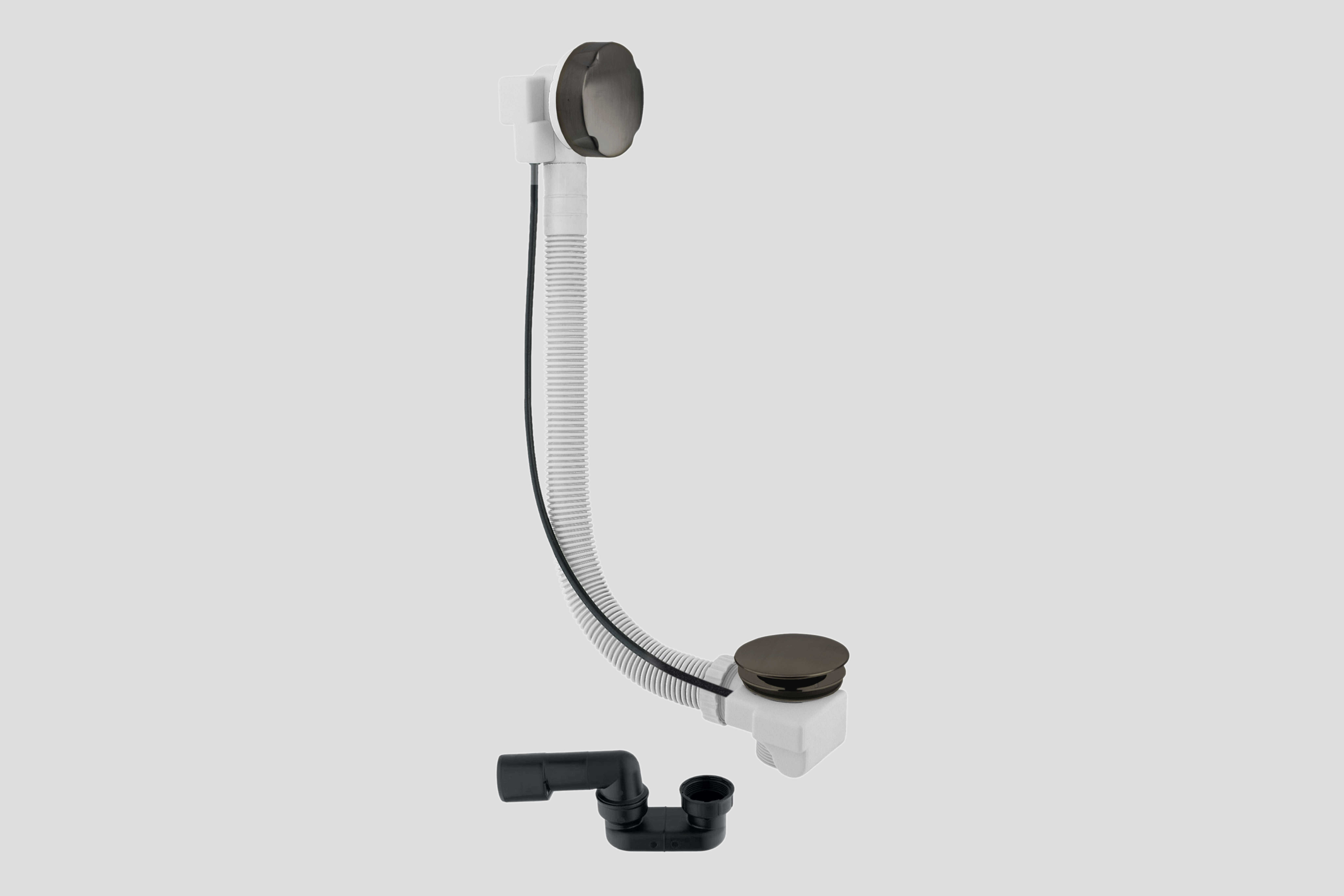 Lagoo Garda badoverloop met clickplug en sifon G6120GM Brushed Gun Metal PVD