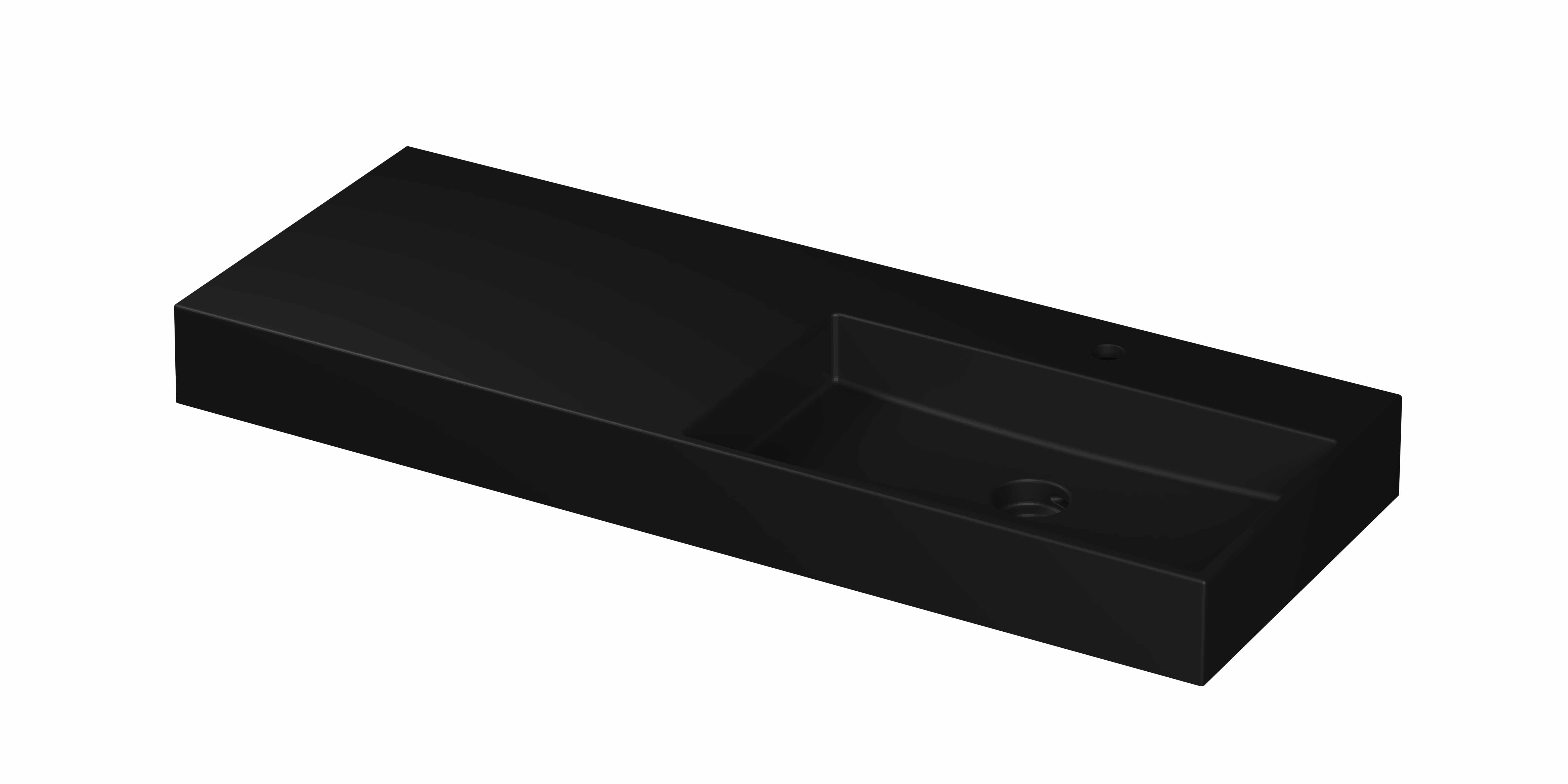 INK United wast. porselein rechts met 1 krgt. incl. keram. click plug en verb. overl. syst. 0206474 Mat zwart 1200x450x110