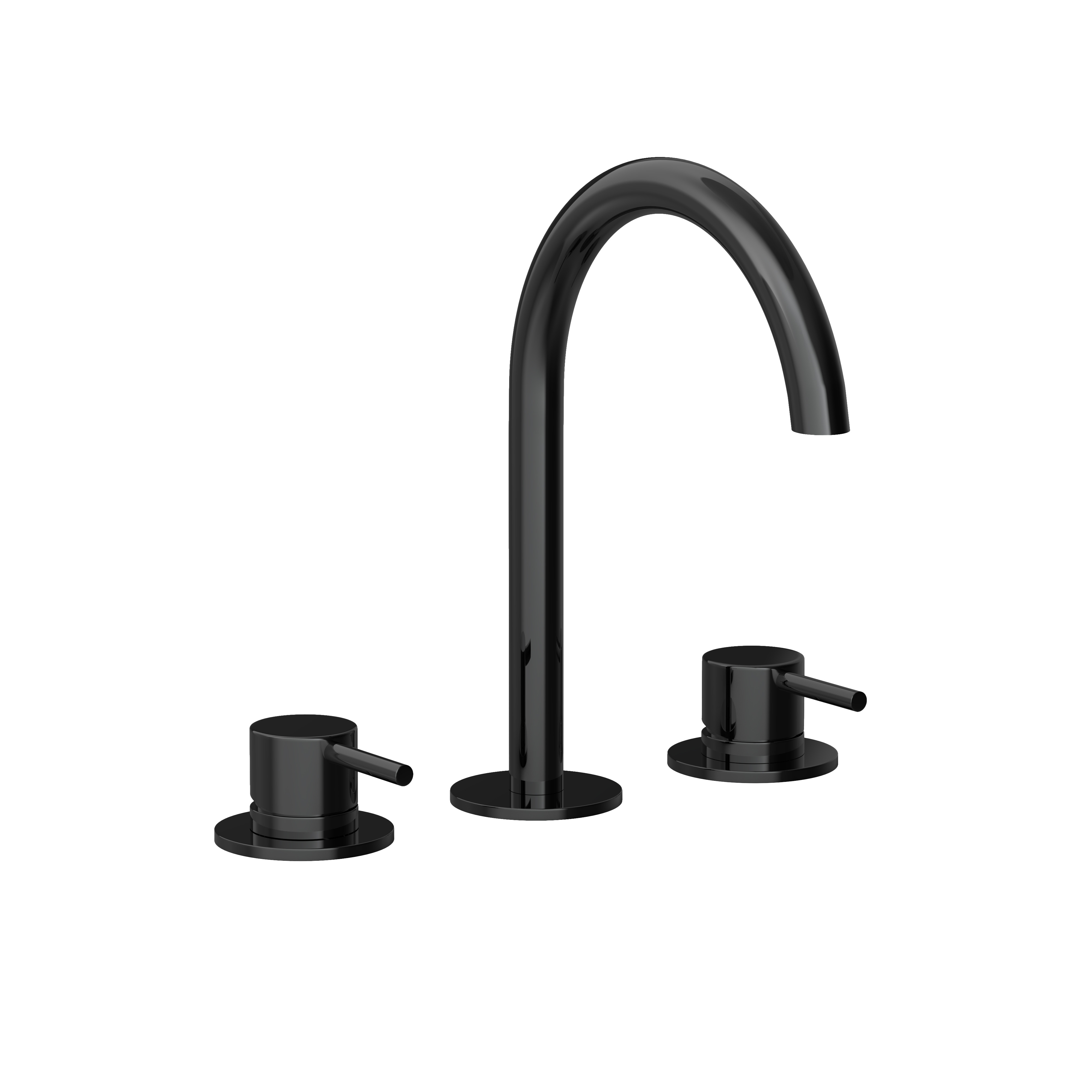 Hotbath Cobber wastafelmengkraan 3 gats CB033PBP Gepolijst zwart PVD